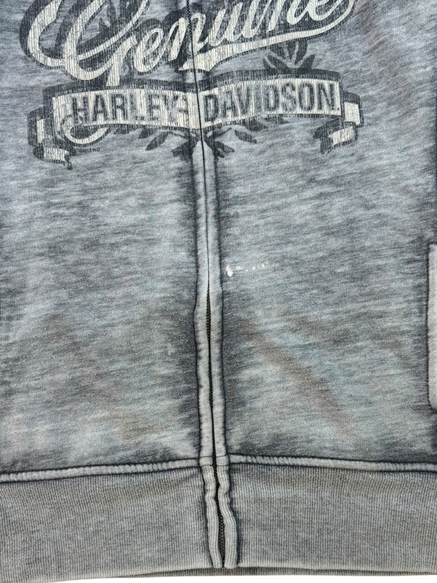 (S) Grey Harley Davidson Zip-up Sweater
