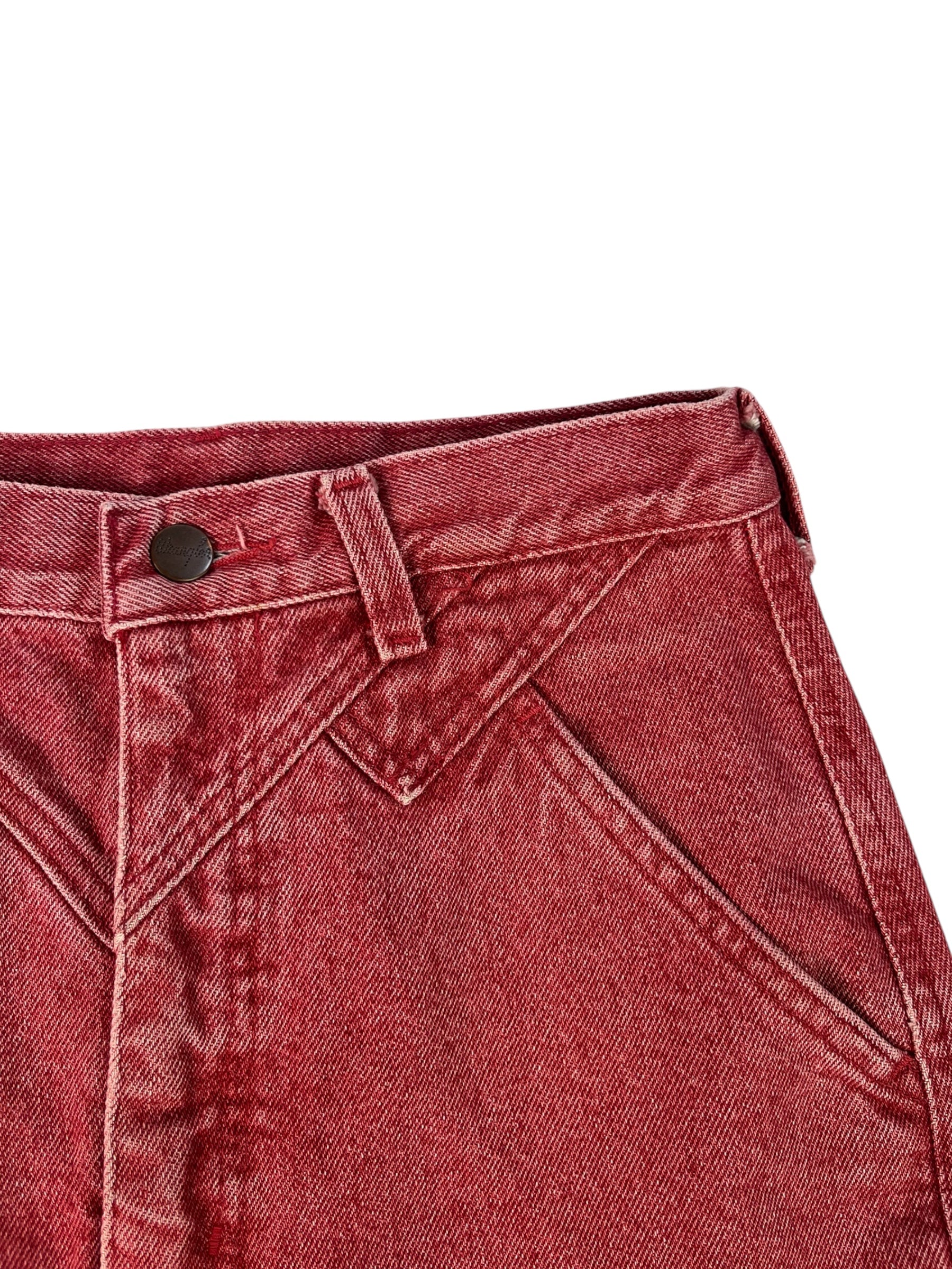 (26) Red Wrangler Denim Midi Skirt