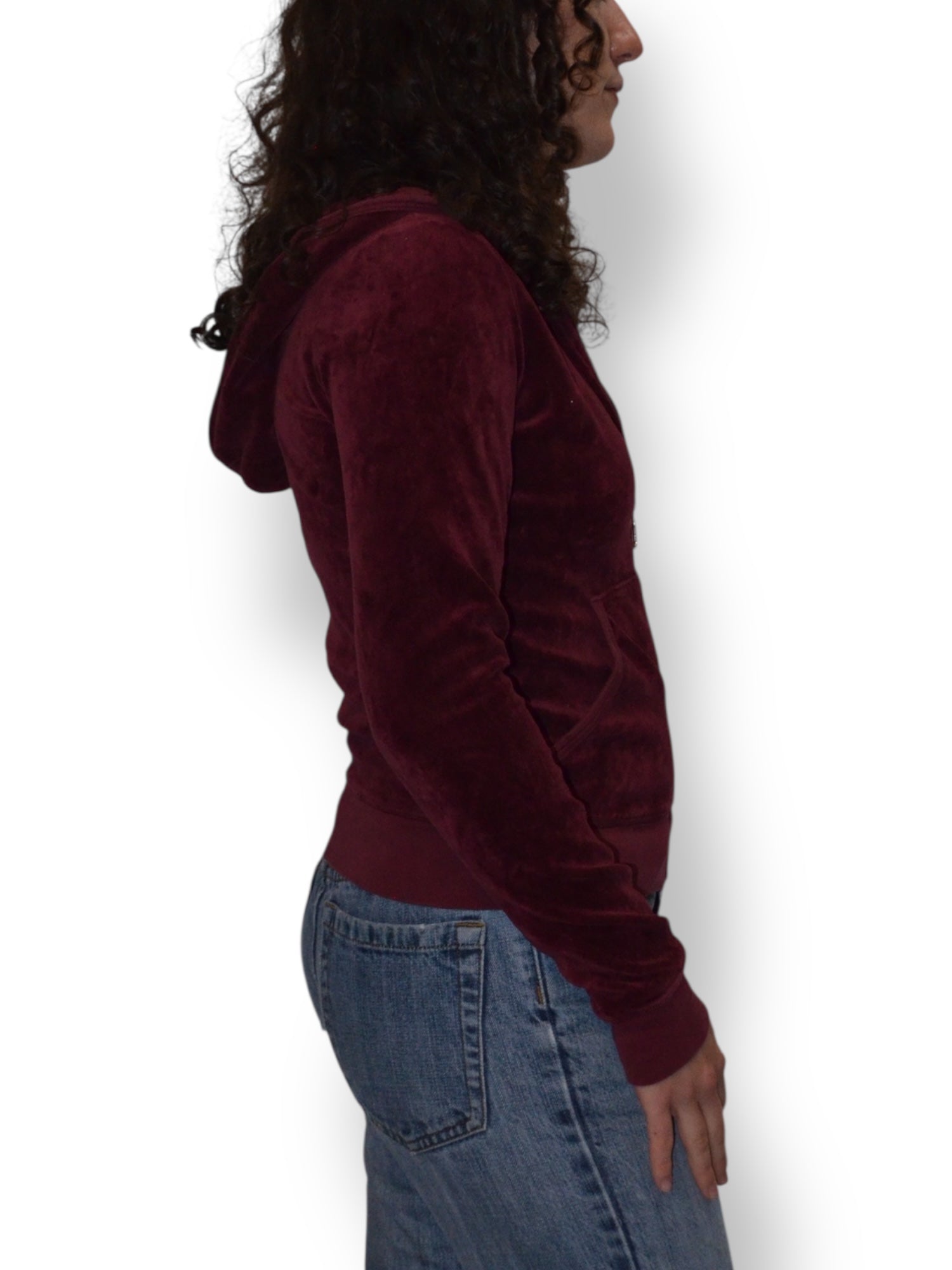 (S) Wine Juicy Couture Velour Zip Up Hoodie