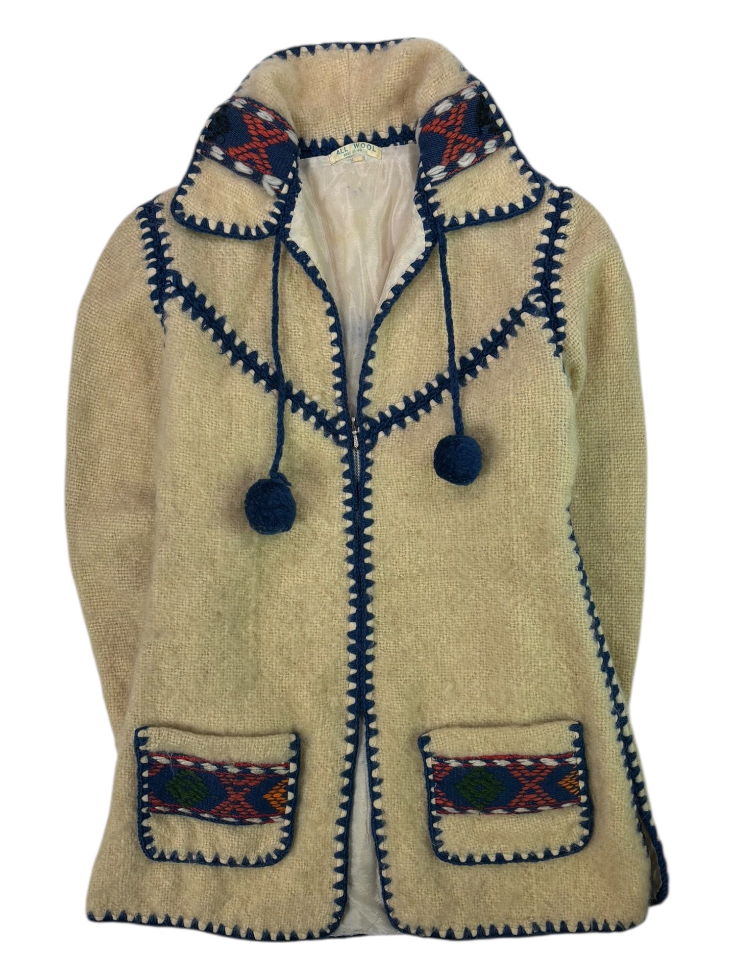 (M) Greece Wool Jacket with Blue Details
