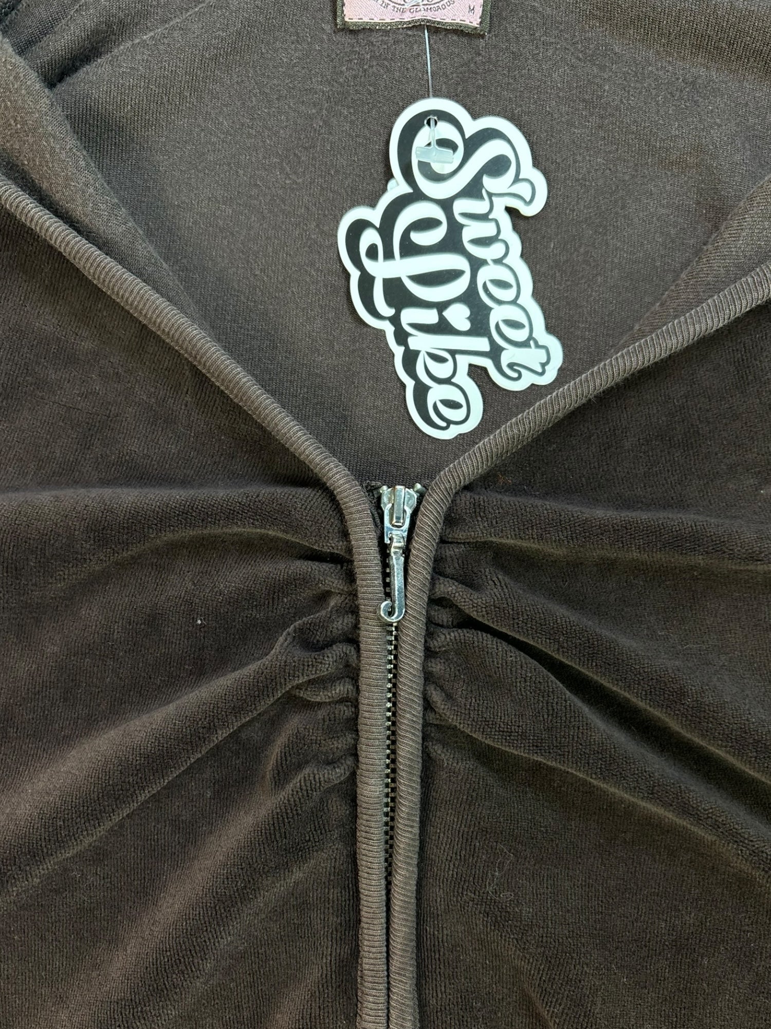 (M) Brown Juicy Couture Velour Zip Up Hoodie
