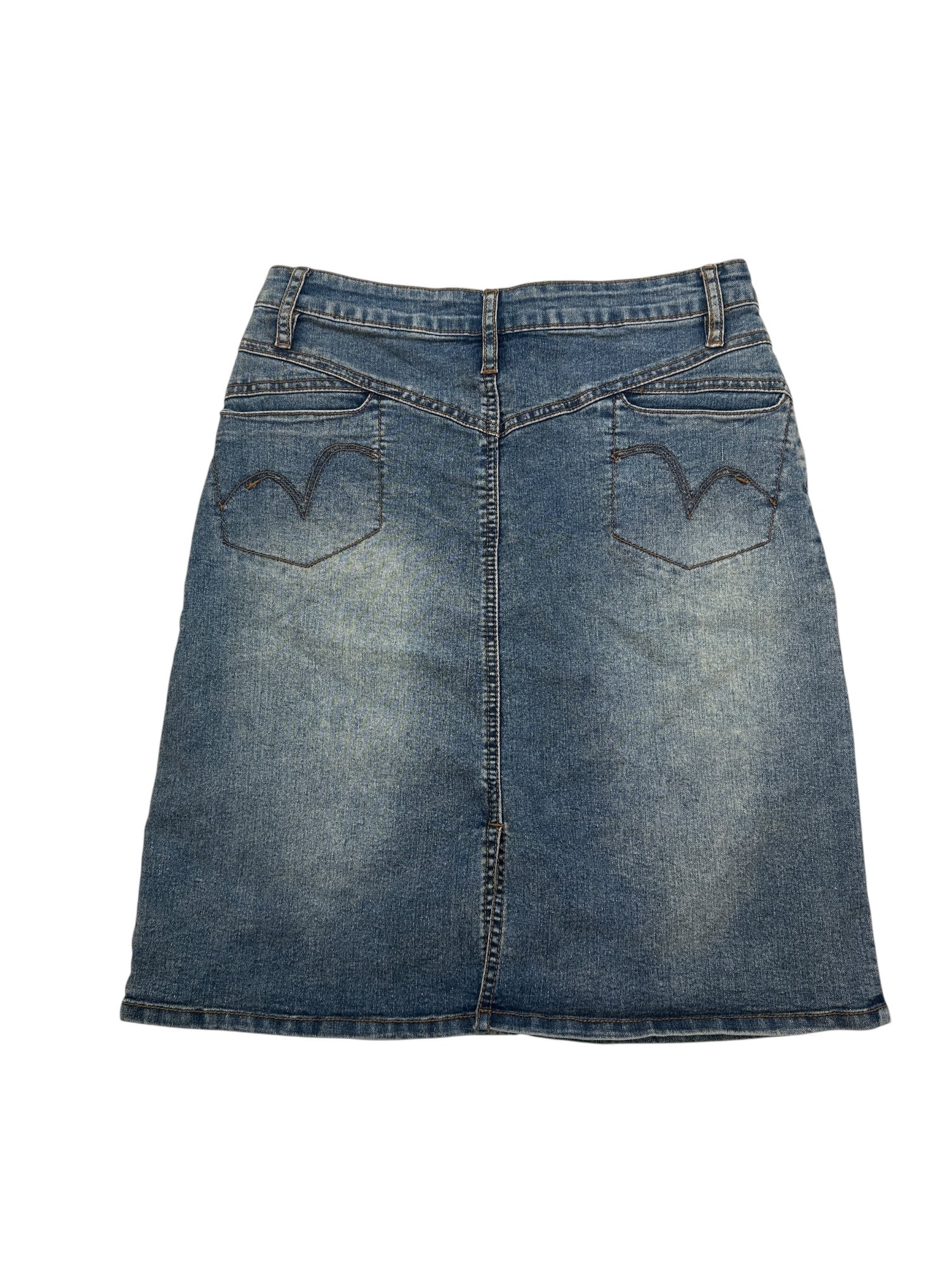 (28) T+BC Mid Length Denim Skirt