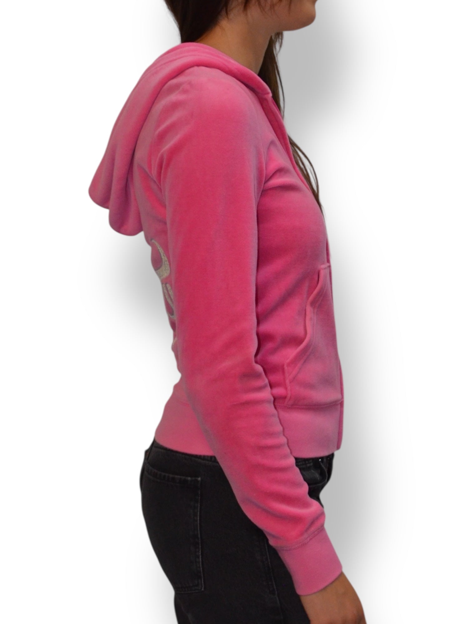 (S) Pink Embellished Juicy Couture Zip-up Hoodie