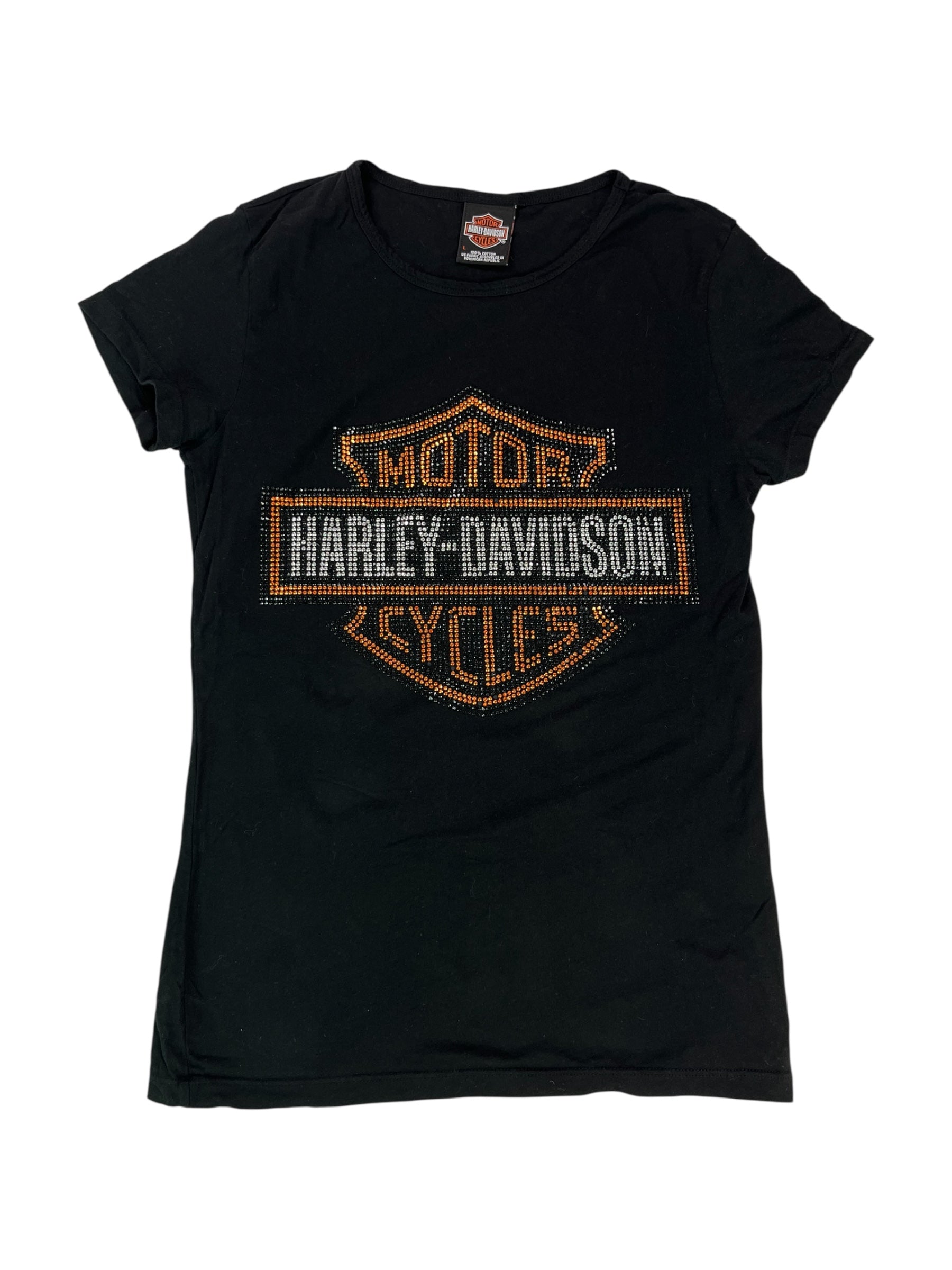 (L) Harley Davidson Rhinestone Tee