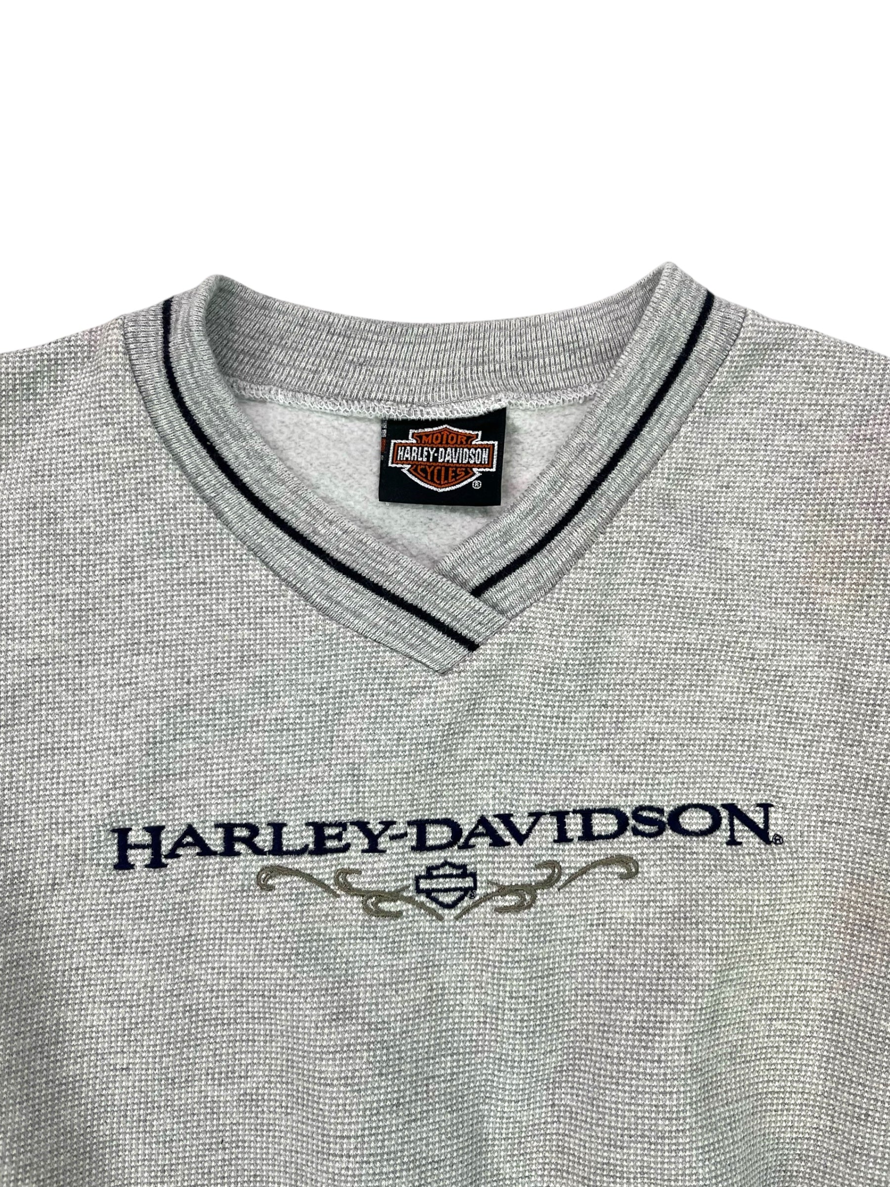 (M) Harley Davidson Waffle Knit Crewneck