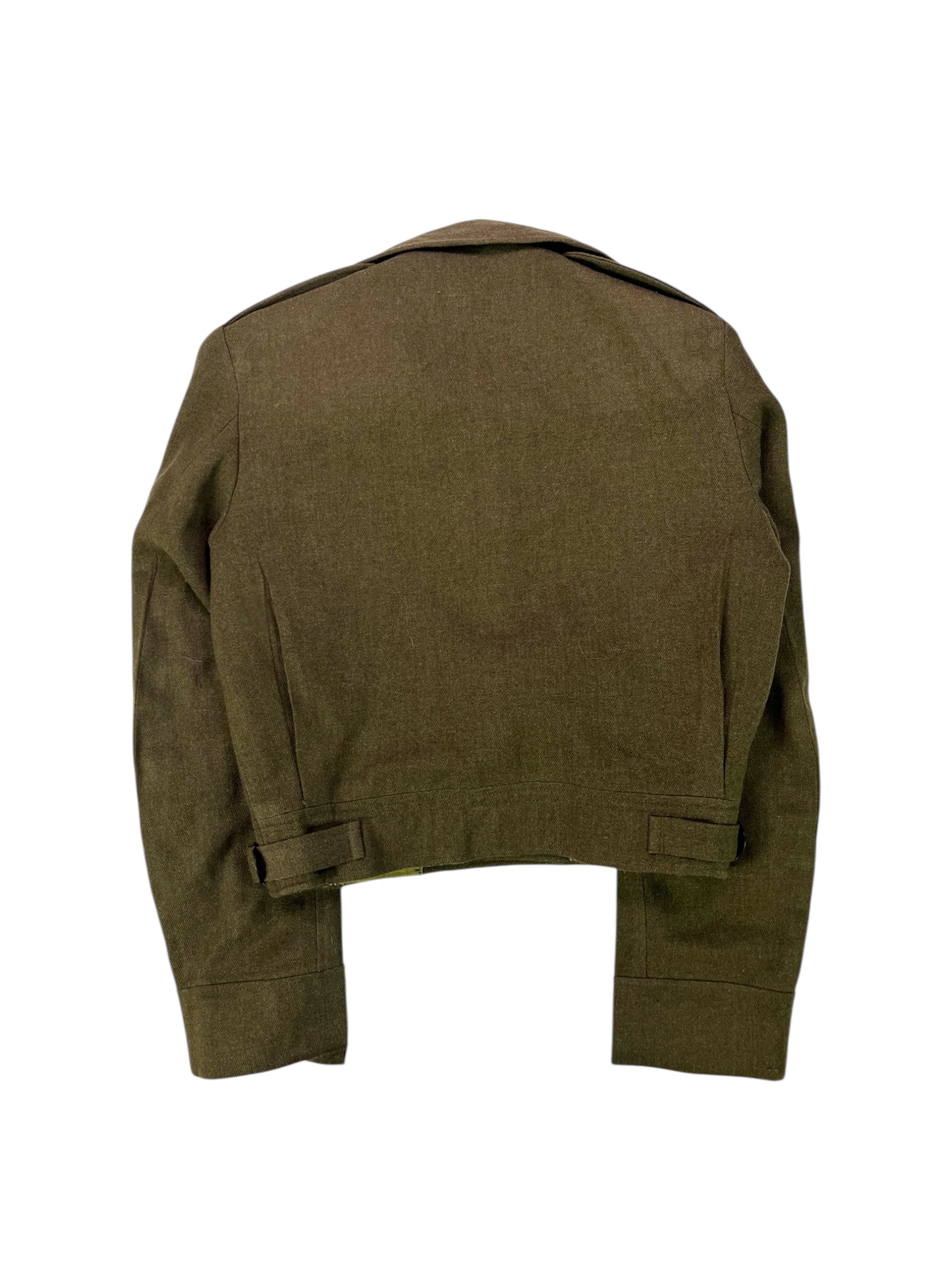 (S) Cropped Army Green Wool Jacket