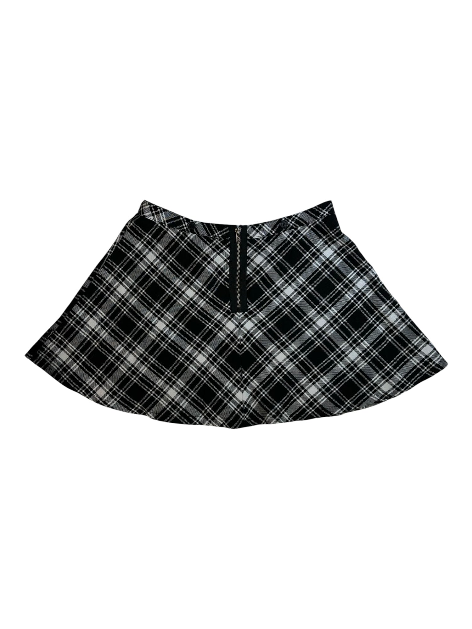 (M) TRIPP nyc Black Plaid Mini Skirt