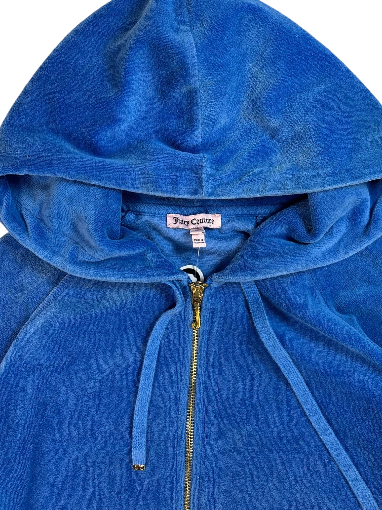 (M) Blue Juicy Couture Velour Zip Up Hoodie