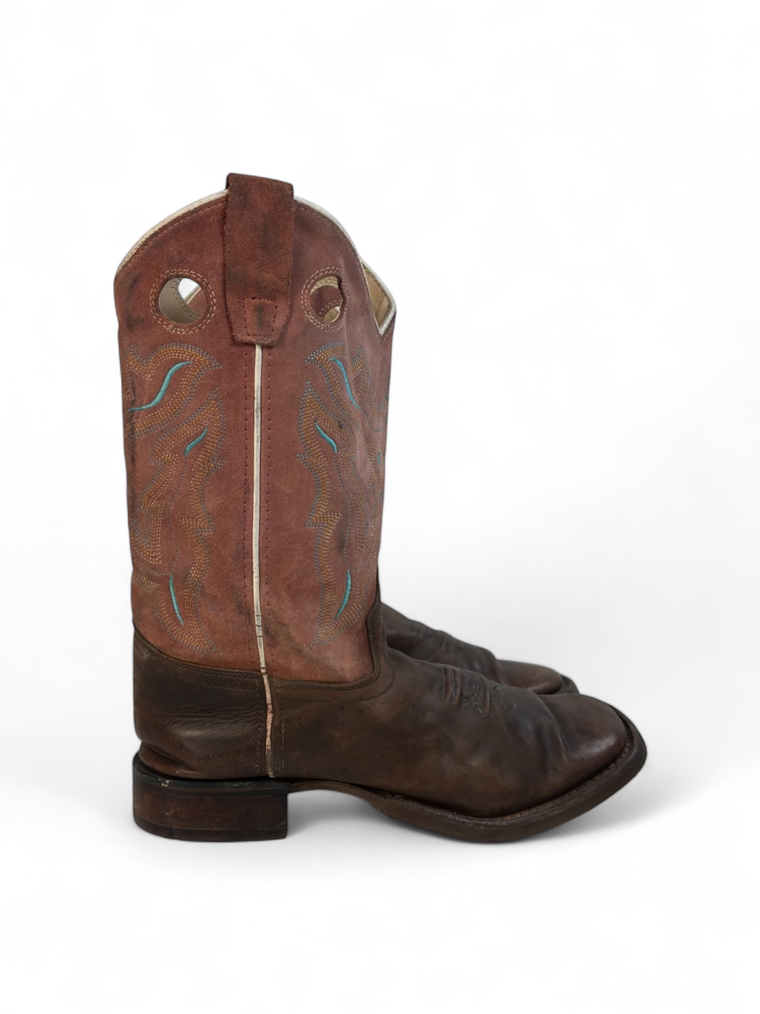 (5) Pink/Brown Cowboy Boots