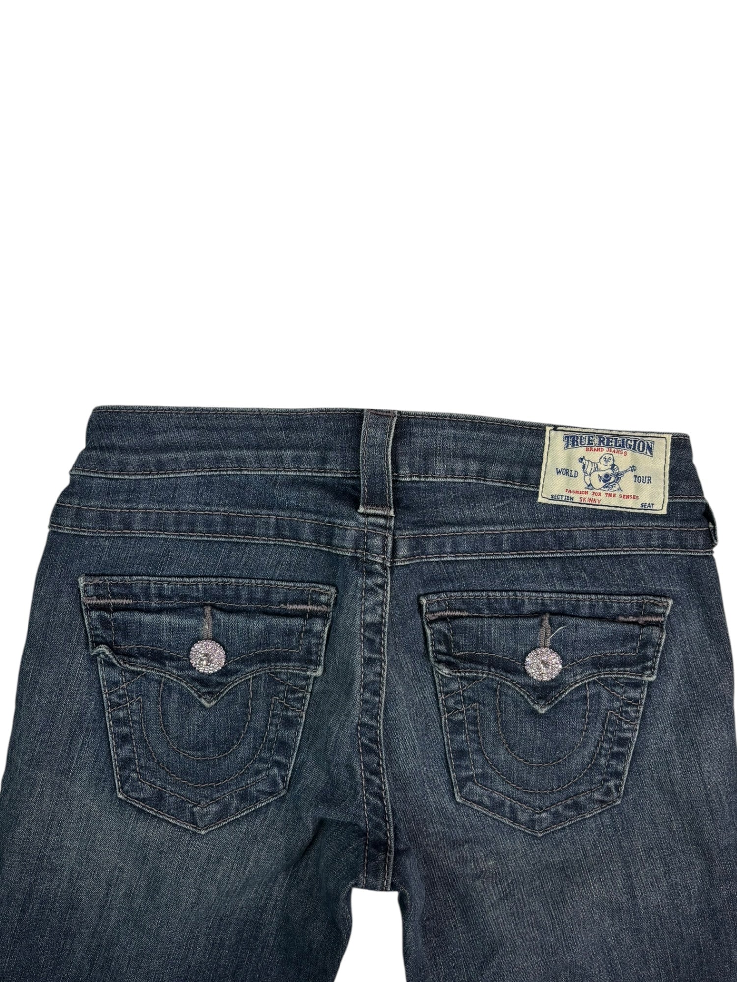 (28) True Religion Skinny Jeans with Pink Sparkle details