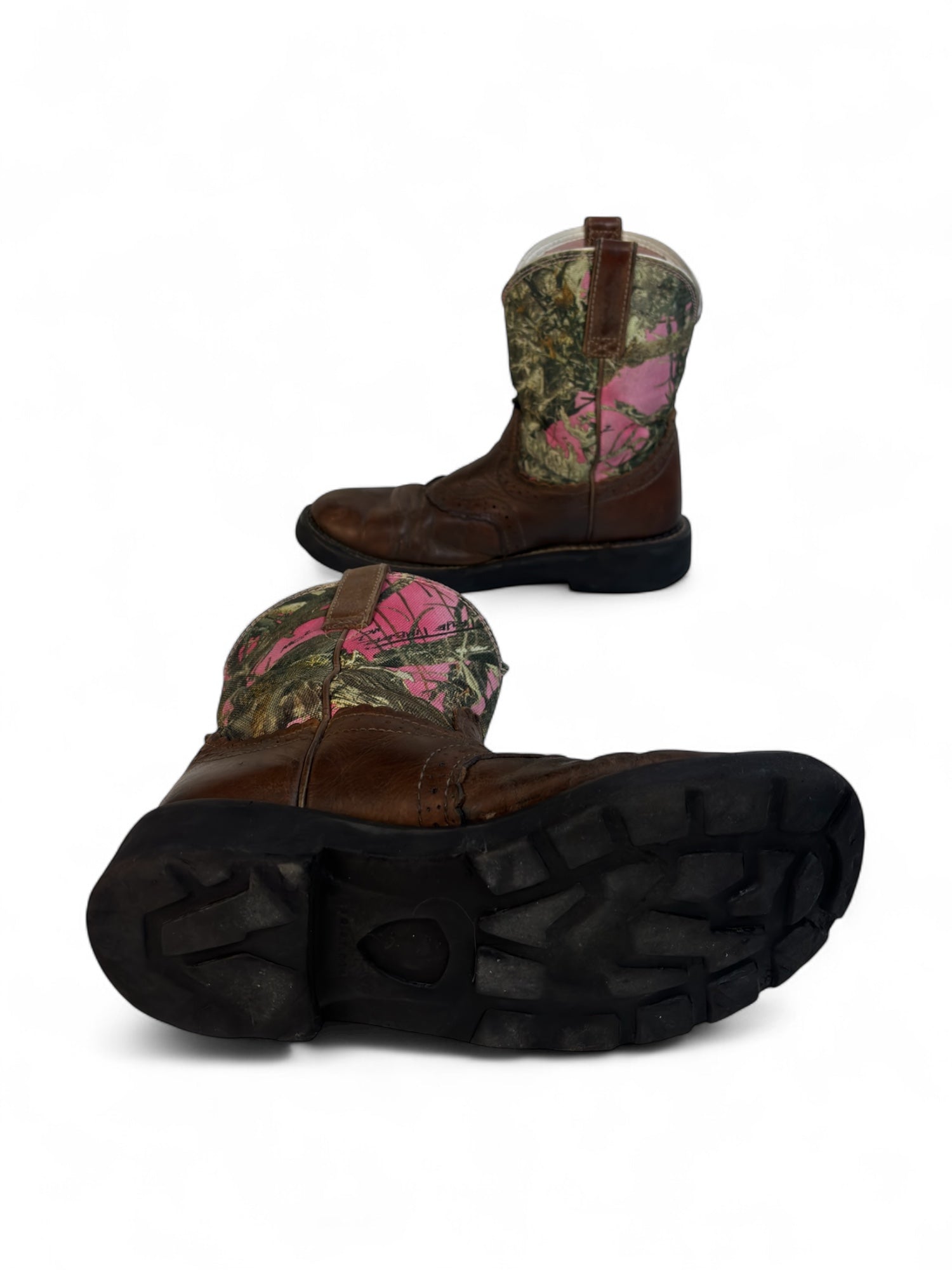 (7.5) Ariat Pink & Camo Cowboy Boots