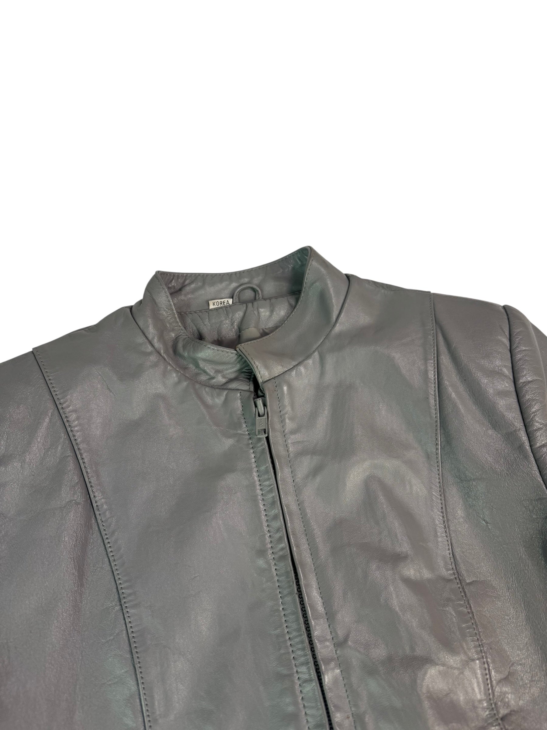 (8) Grey Wilson Fitted Leather Jacket