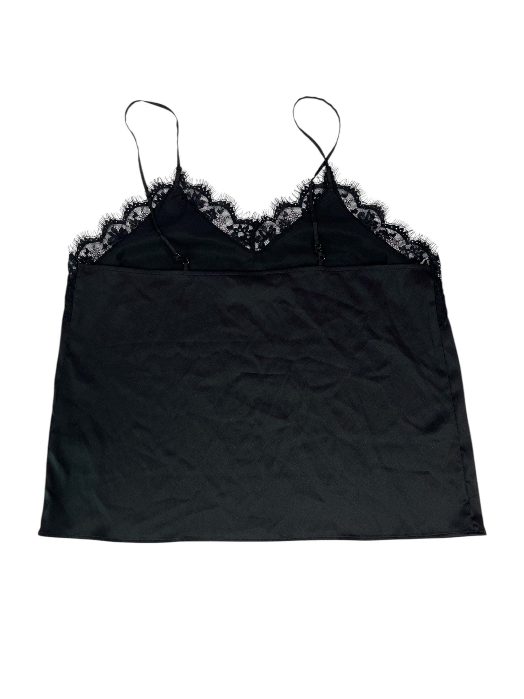 (L) The Drop Black Lace Camisole