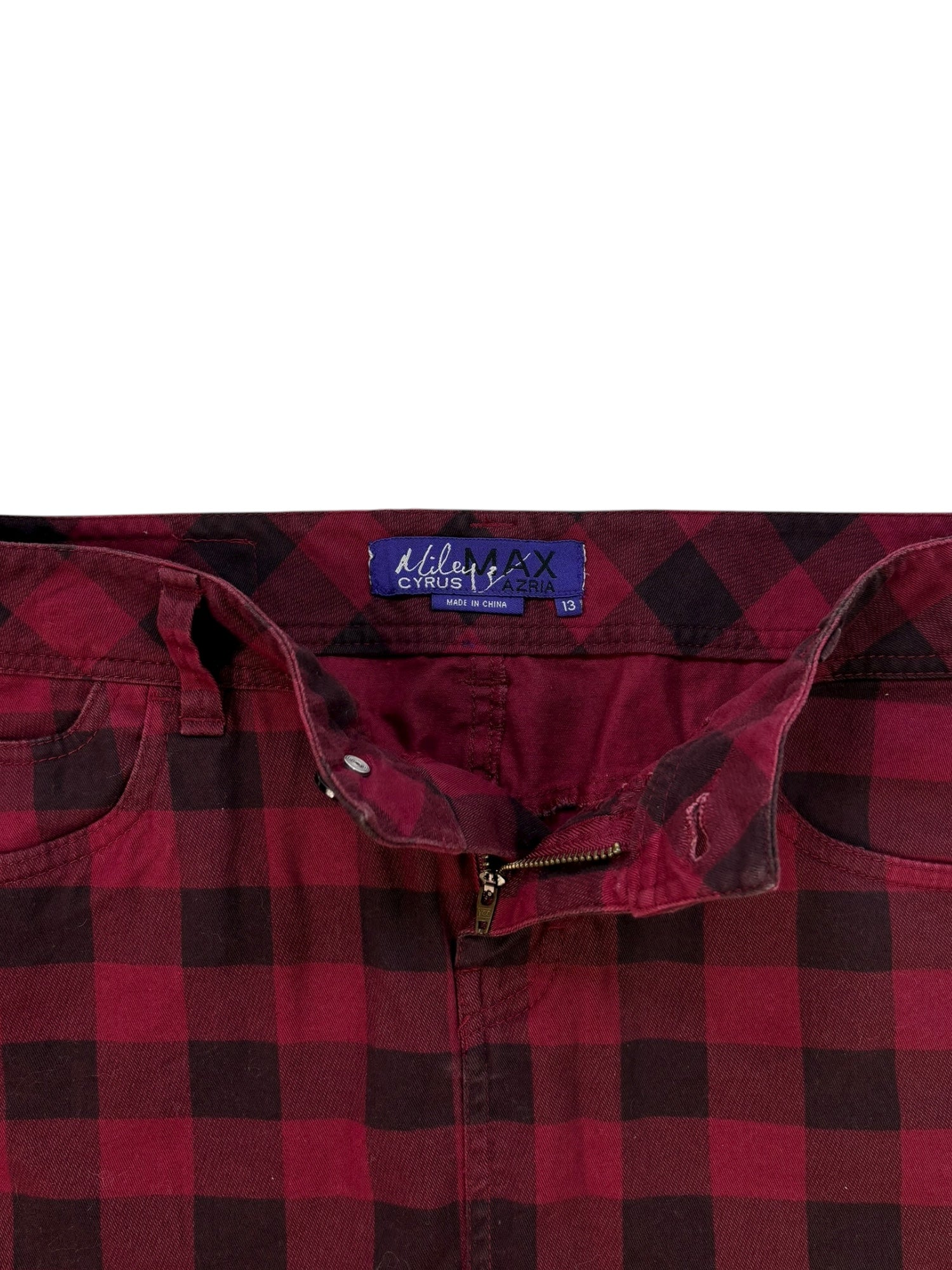(32) Miley Cyrus X Max Azria Plaid Mini Skirt