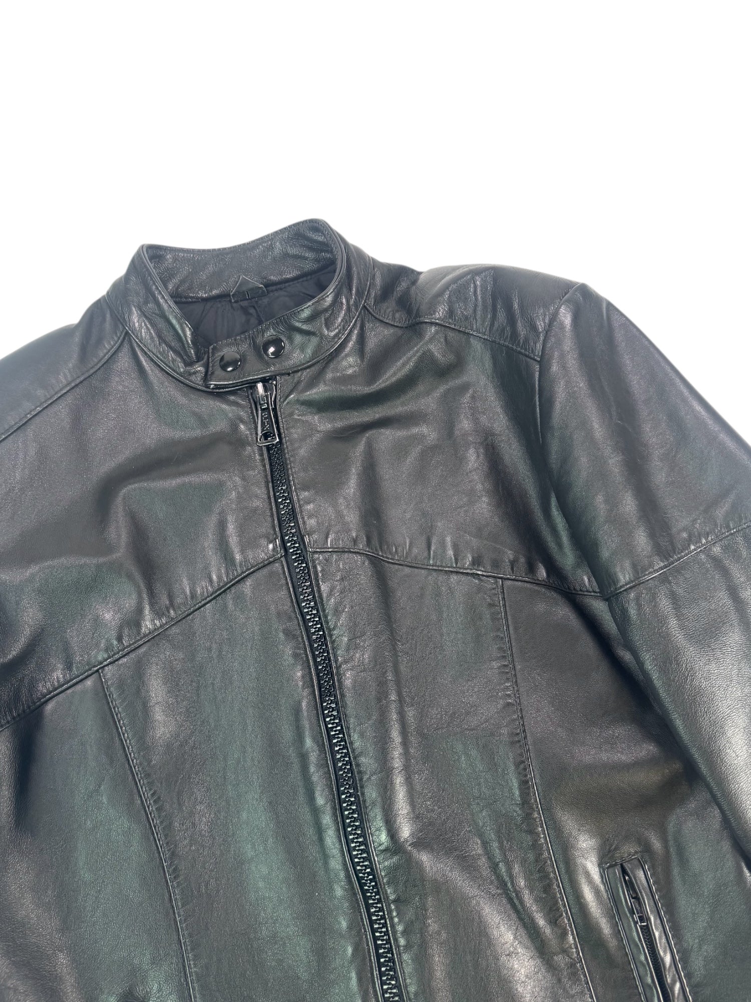 (M) Falcon Black Leather Moto Style Jacket