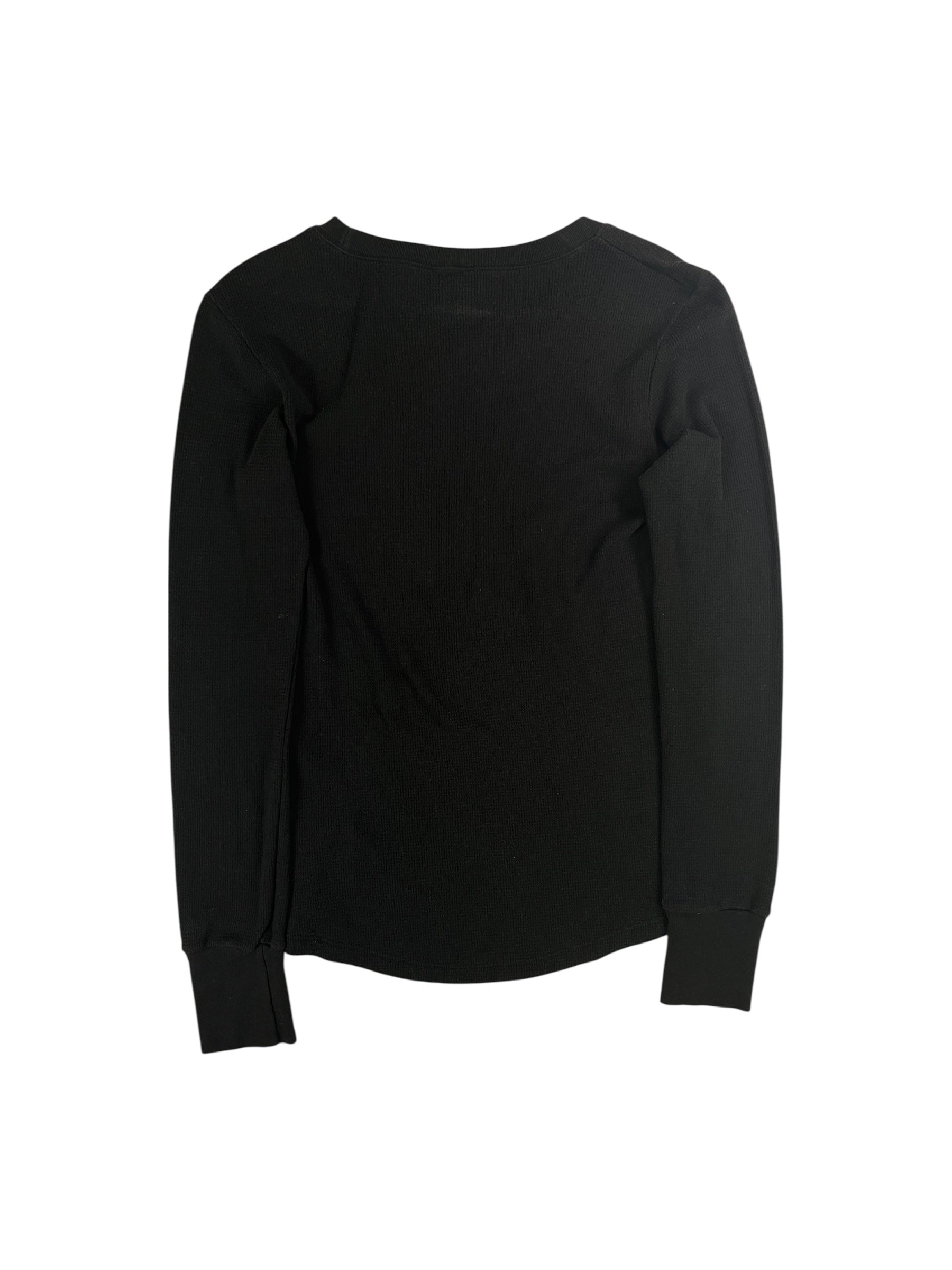 (M) Black FOX Waffle-knit Long Sleeve