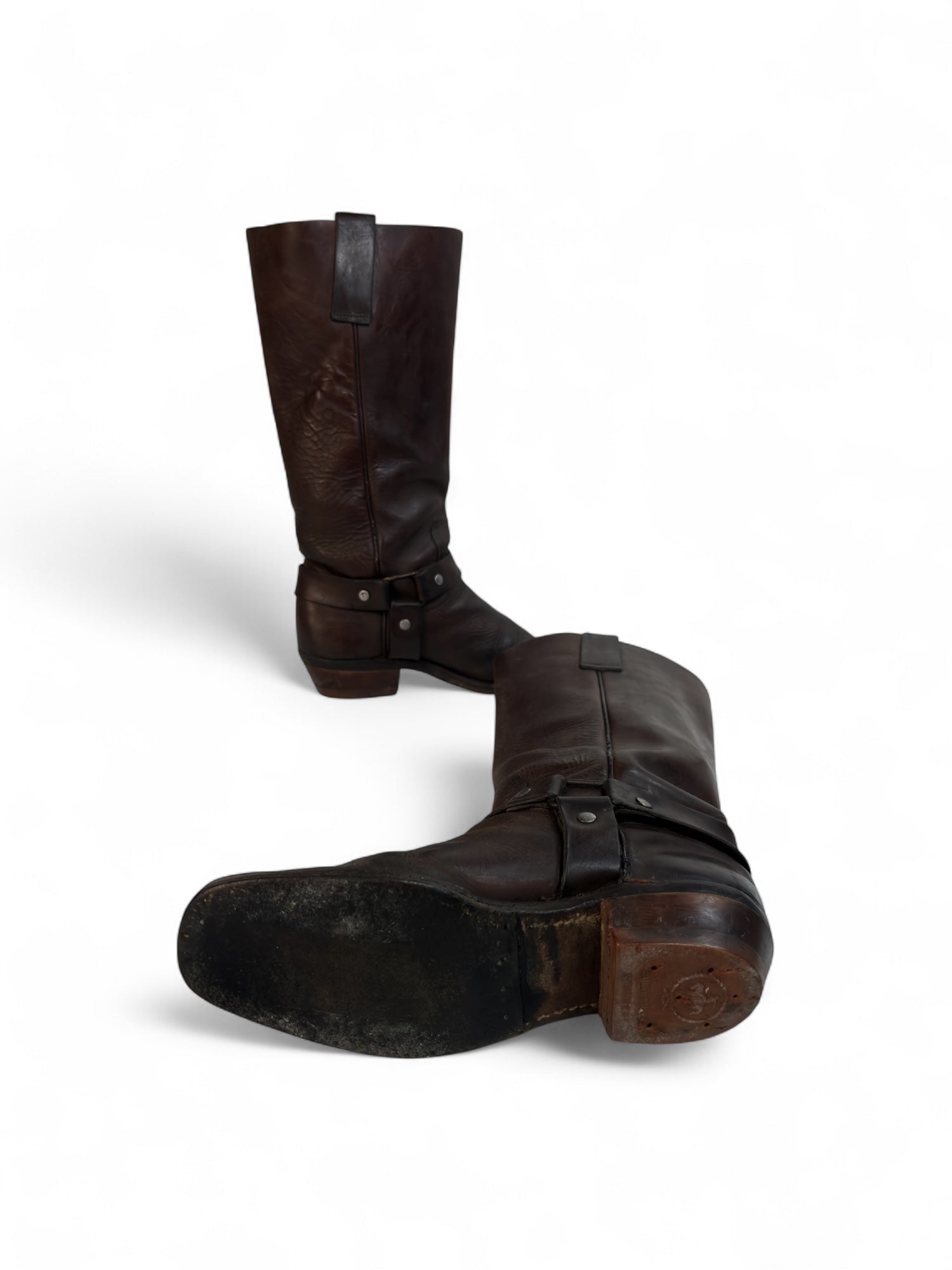 (6) Brown Moto Style Cowboy Boots