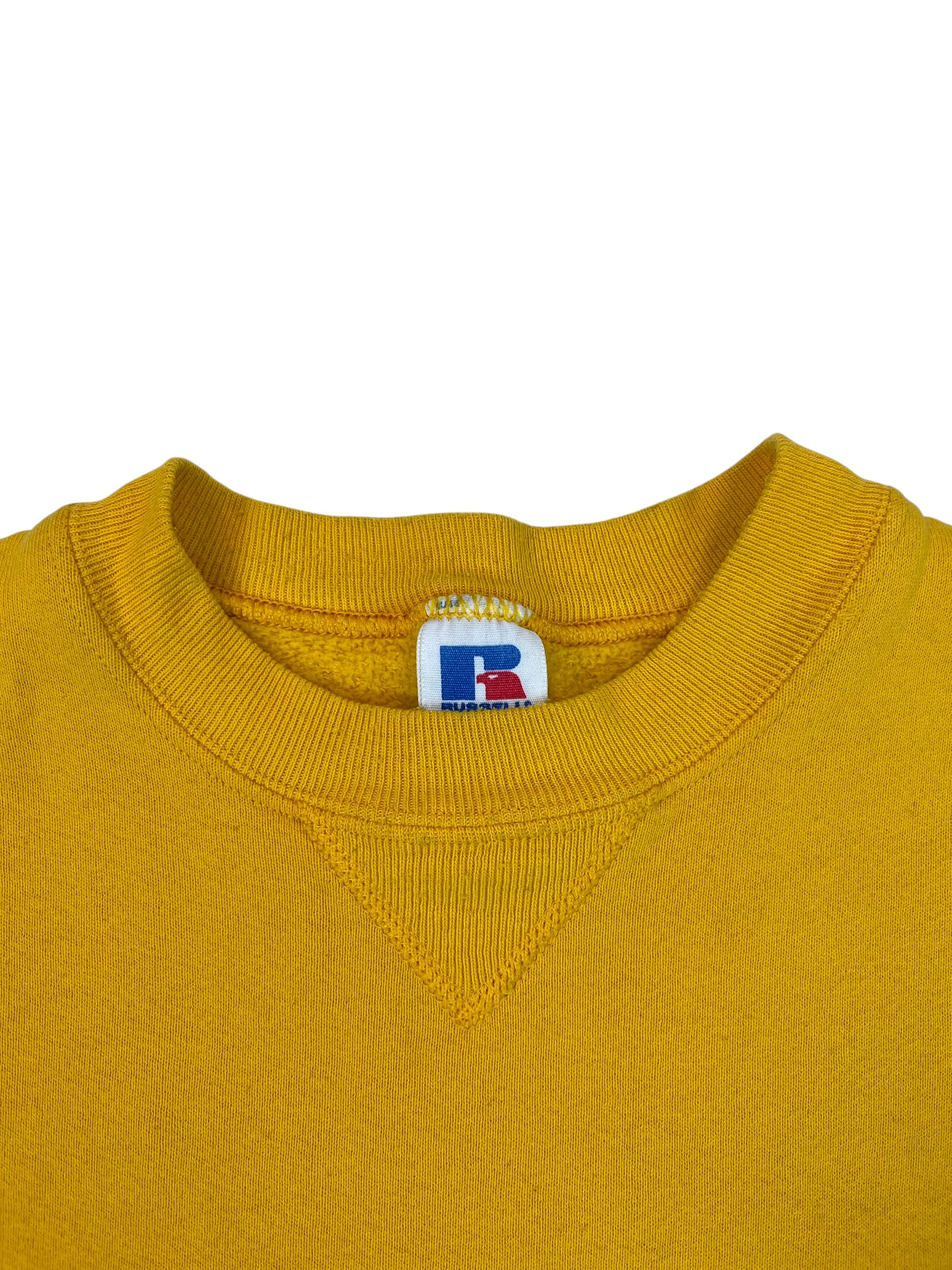 (L) Mustard Yellow Vintage Russell Athletic Crewneck