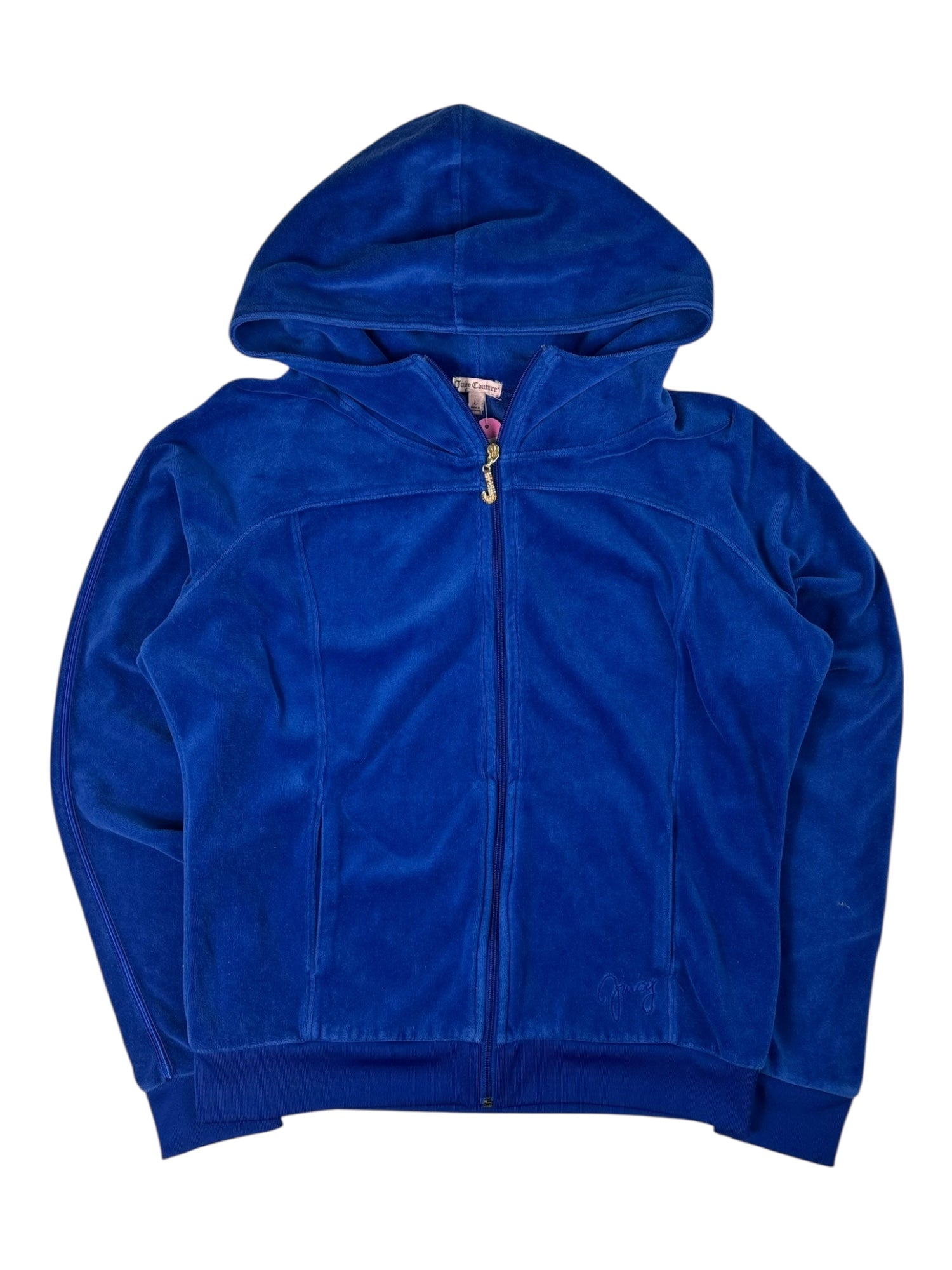 (L) Blue Embroidered Juicy Couture Zip Up Hoodie