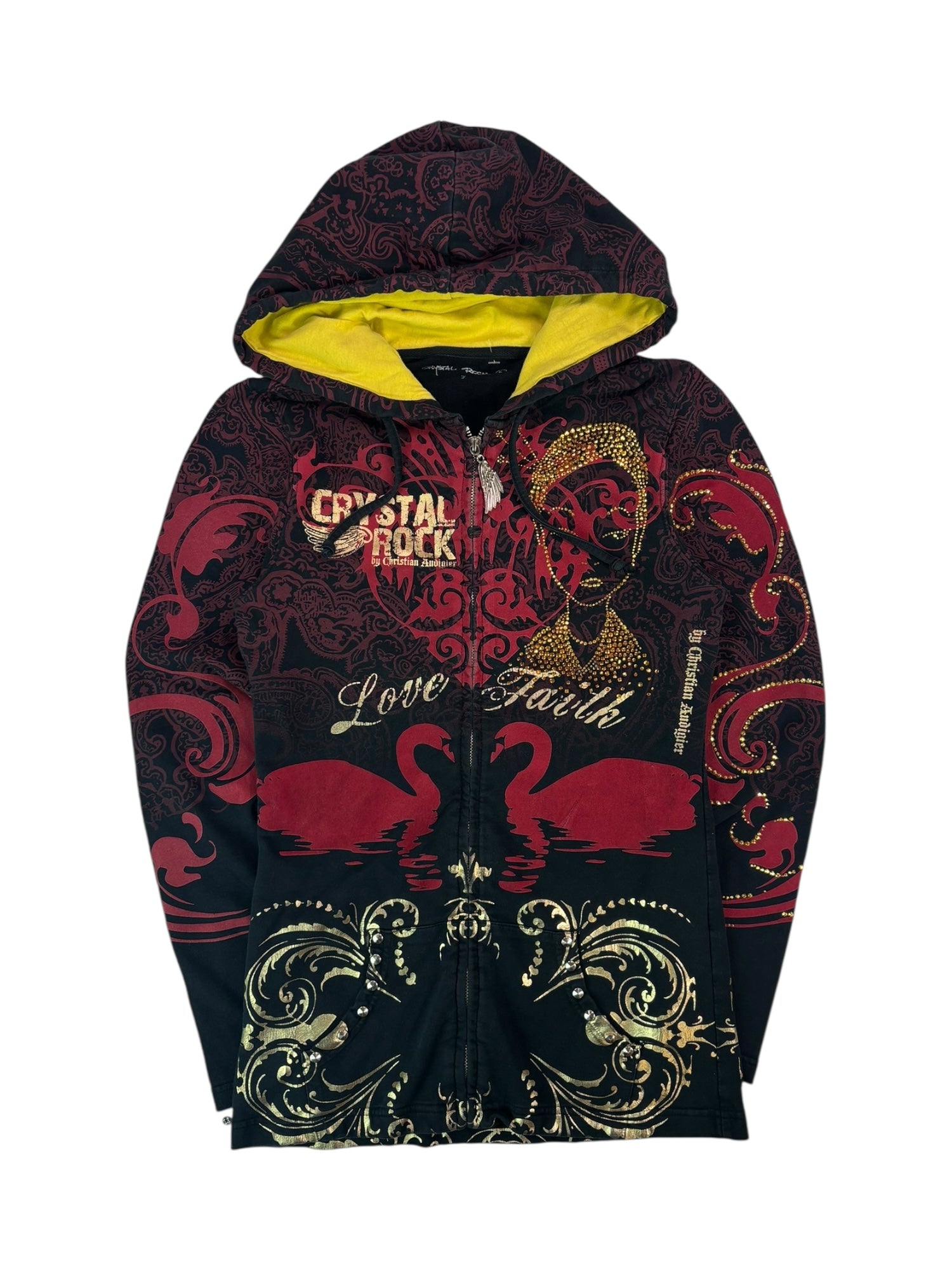 (S) Crystal Rock by Christian Audigier Embellished Hoodie