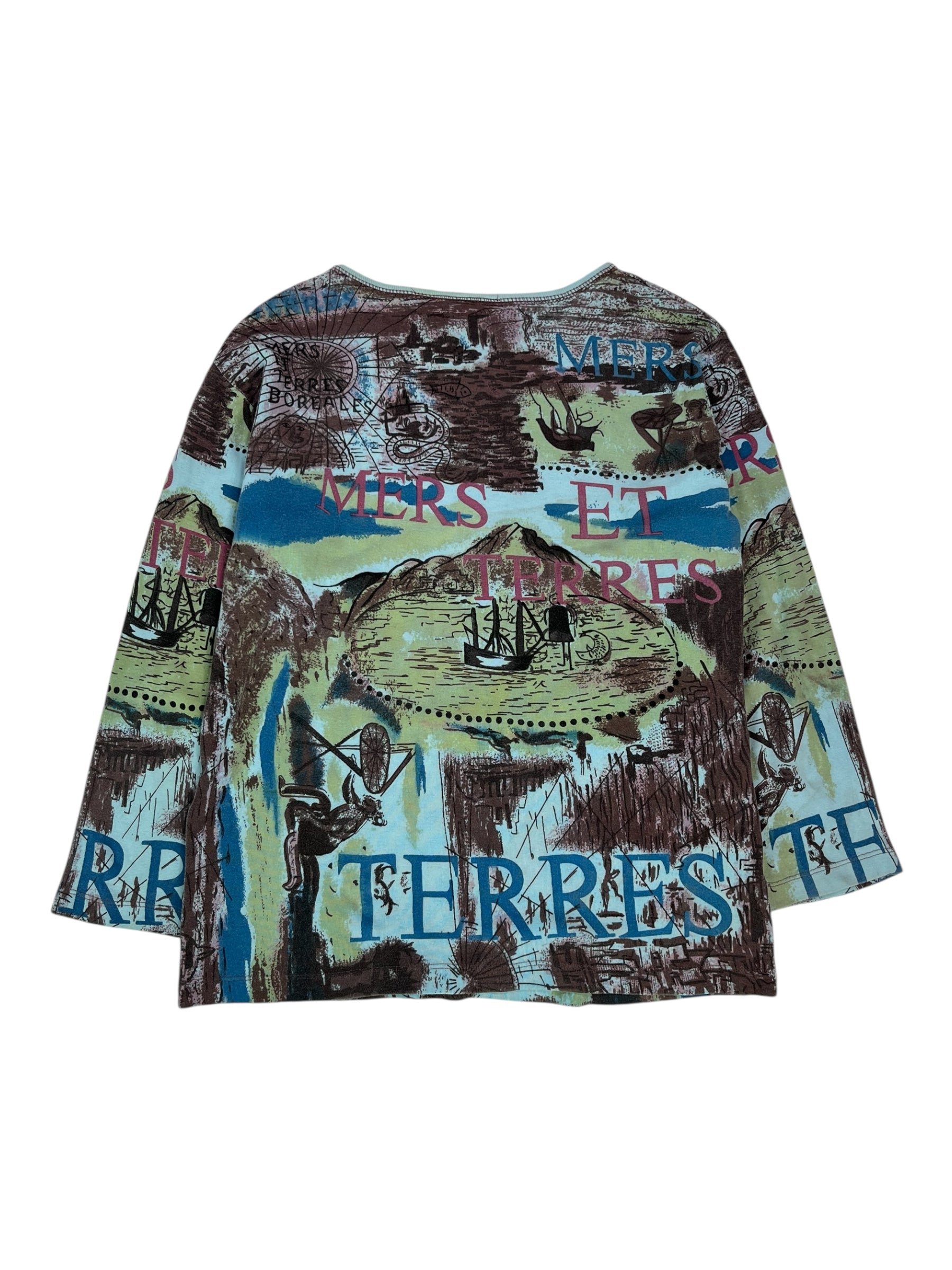 (L) Naked Underneath Beaded 3/4 Length Sleeve Top