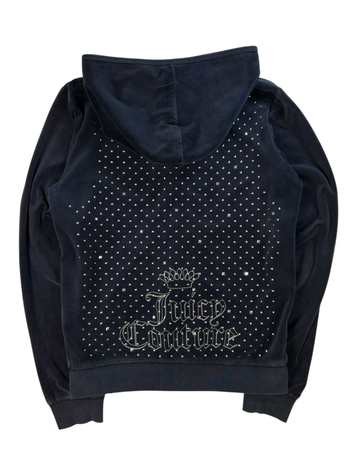 (M) Midnight Navy Studded Juicy Couture Velour Hoodie