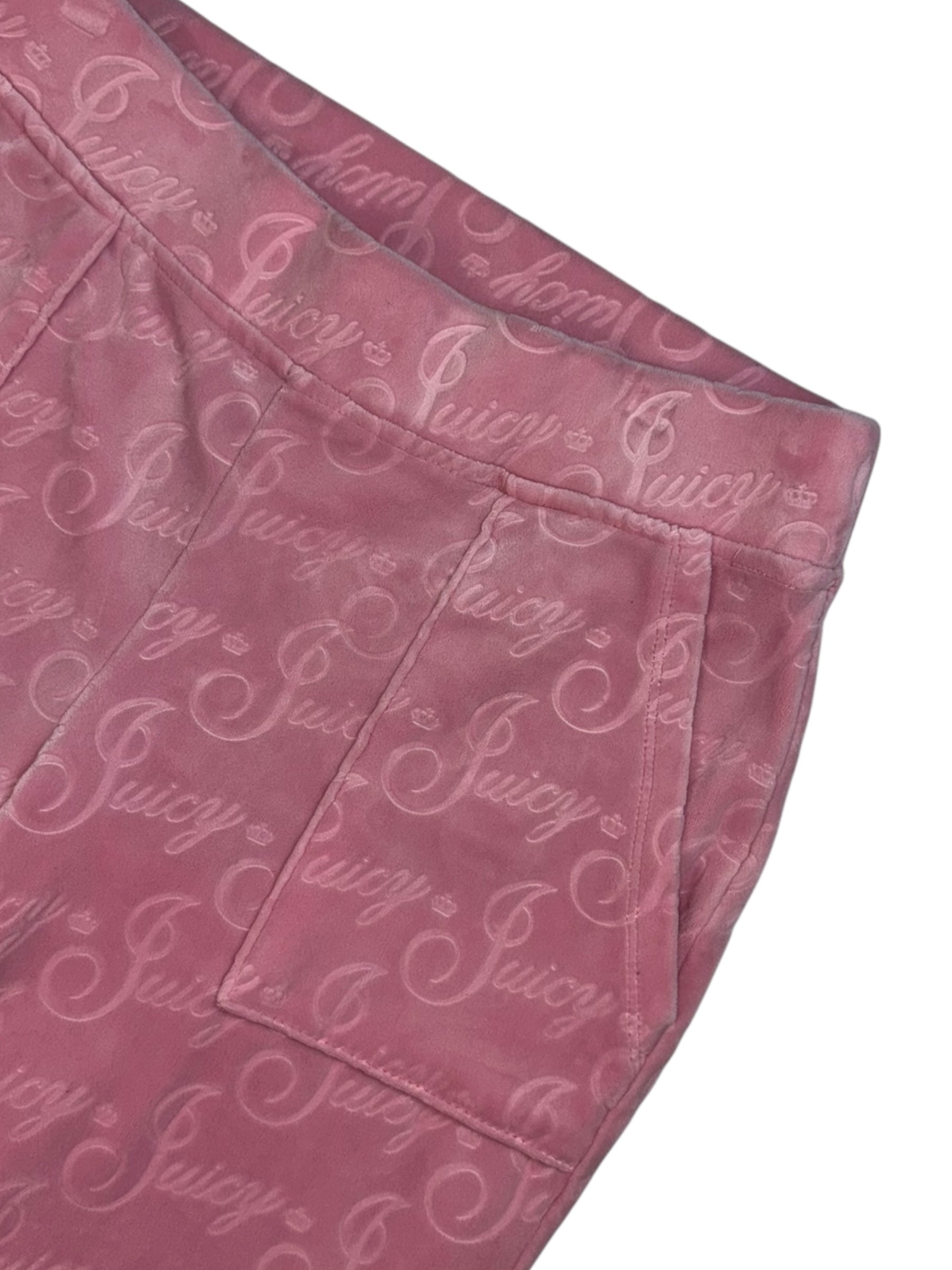 (XS) Light Pink Juicy Printed Juicy Couture Velour Pants