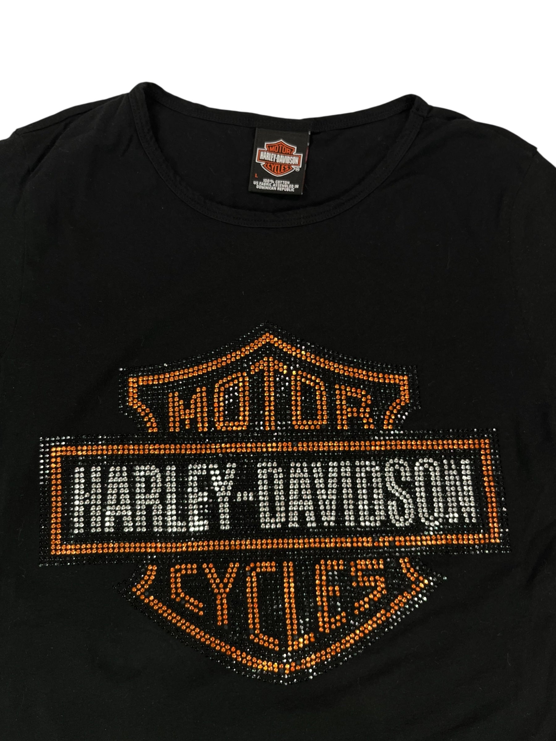 (L) Harley Davidson Rhinestone Tee