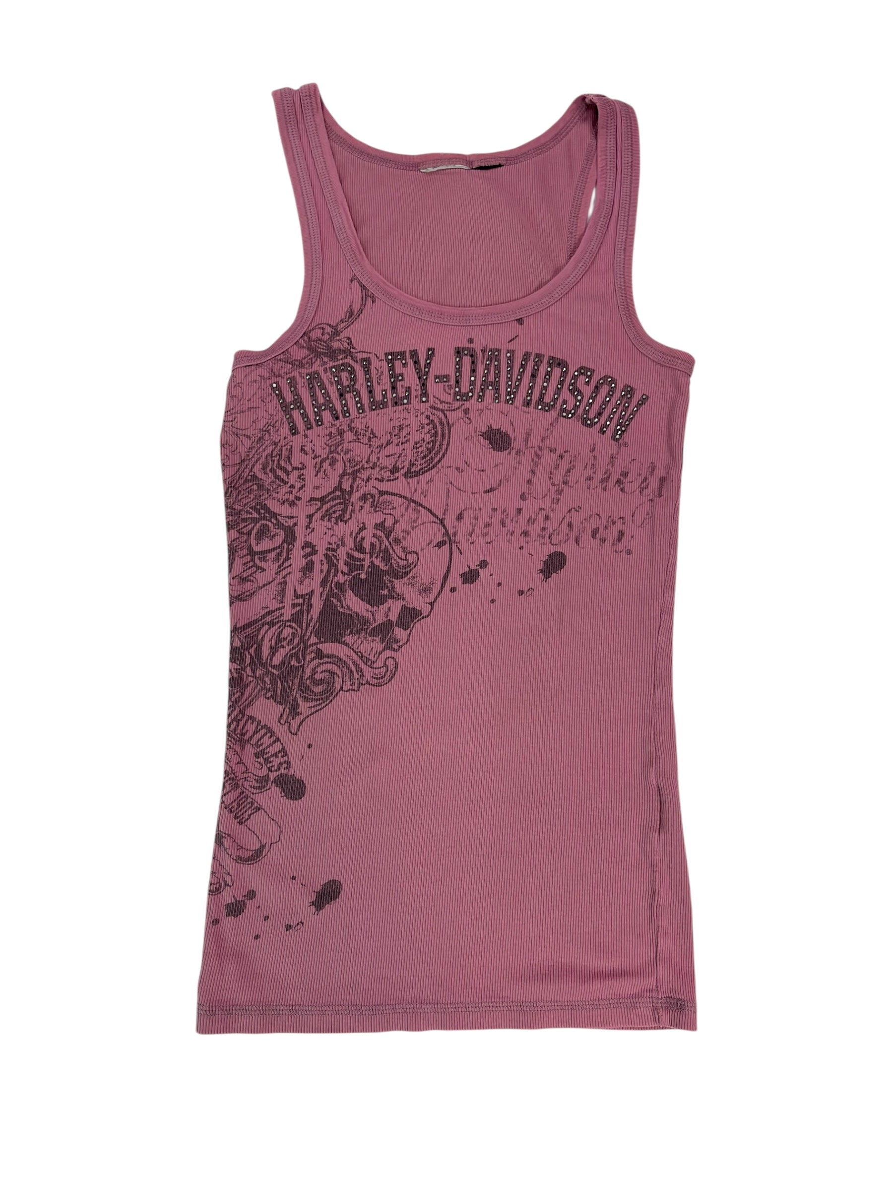 (M) Harley Davidson Pink Ribbed Tank