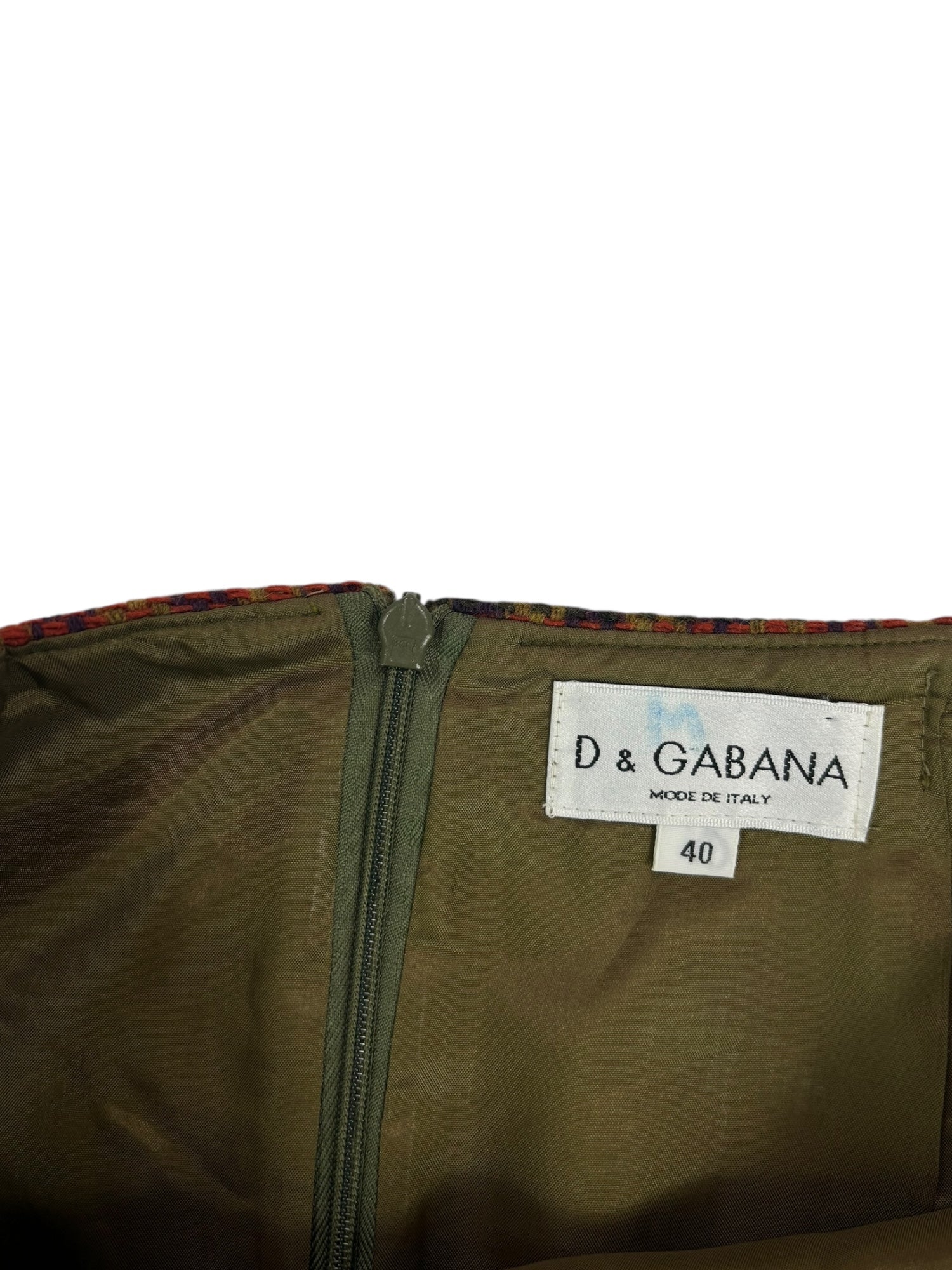 (28) Dolce & Gabbana Wool Plaid Skirt