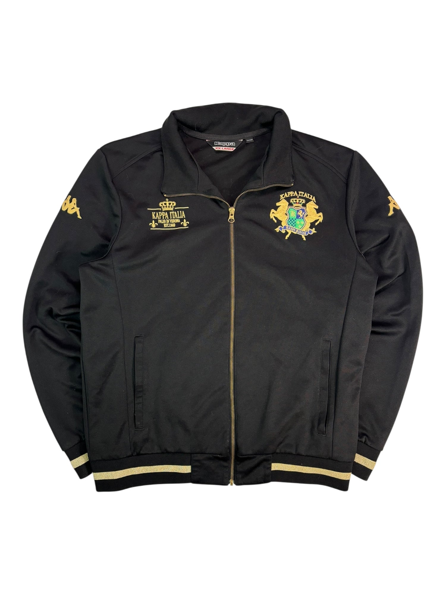(XXL) Y2k Black Kappa Zipup