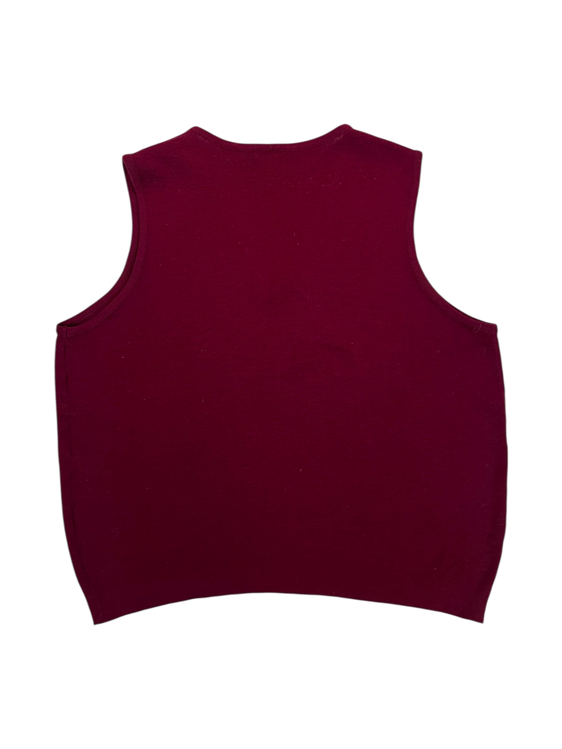(L) Vintage Wool Burgundy Sweater Vest