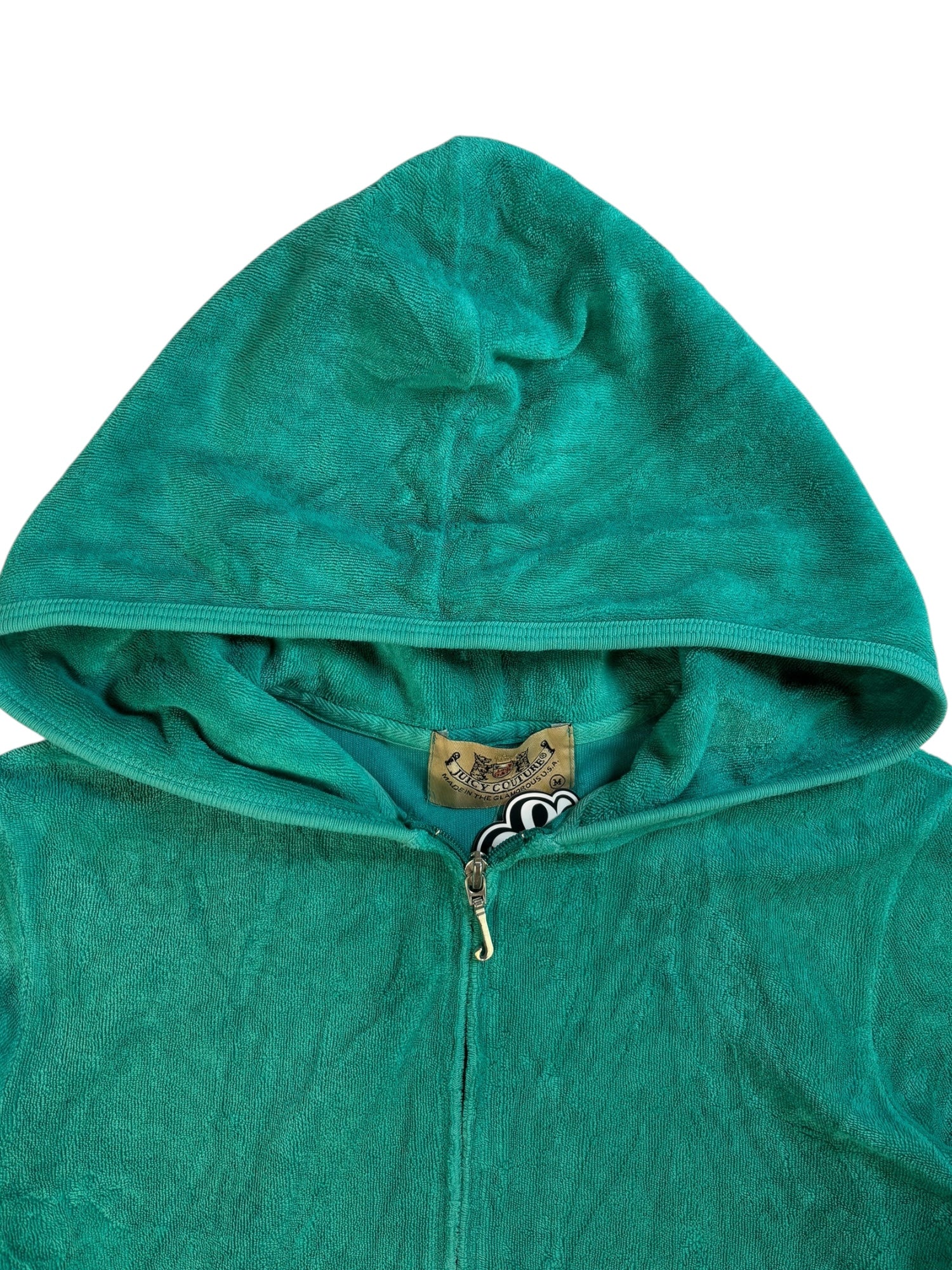 (M) Turquoise Juicy Couture Terry Cloth Zip-up Hoodie
