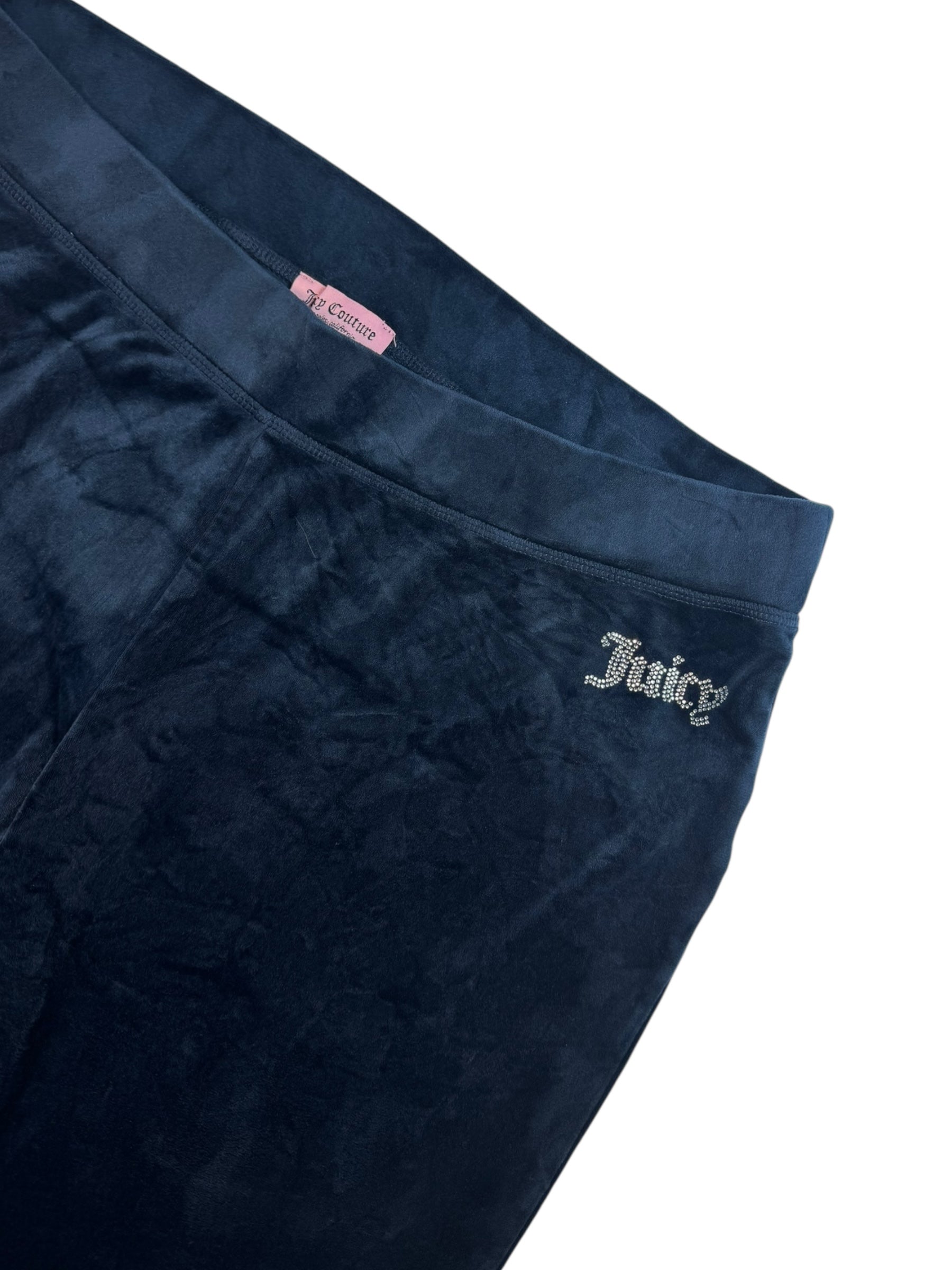 (XL) Midnight Blue Embellished Juicy Couture Velour Pants