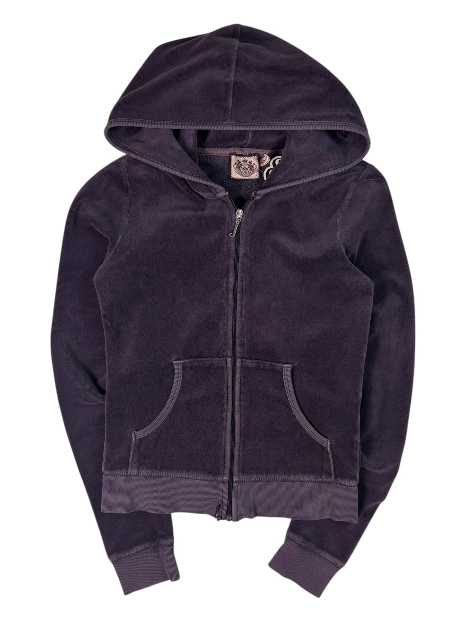 (XS) Mauve Printed Juicy Couture Zip Up Hoodie
