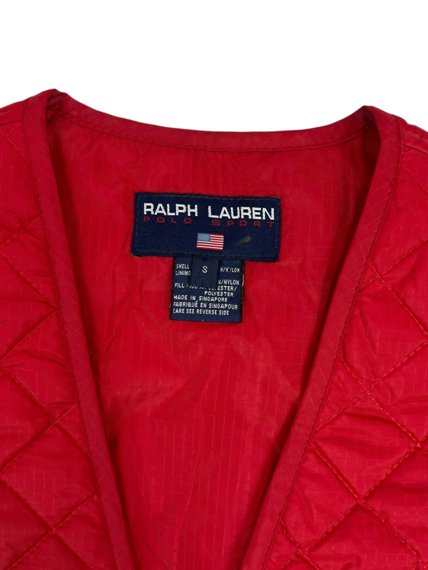 (S) Ralph Lauren Red Quilted Vest