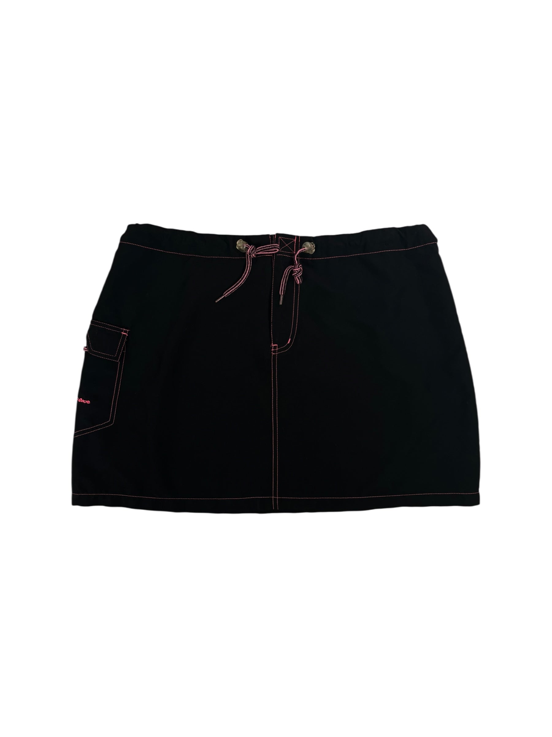 (M/L) Y2K Body Glove Black & Pink Mini Skirt