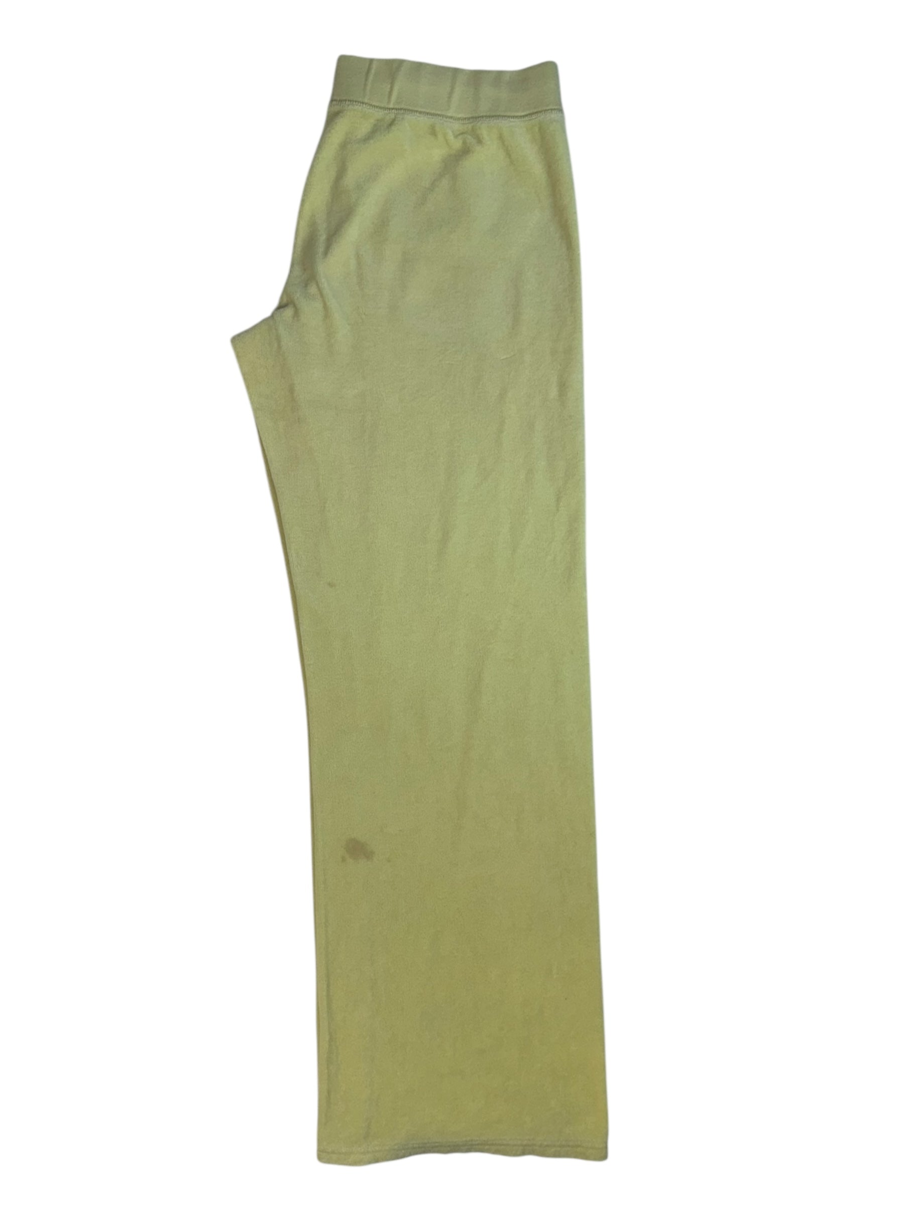 (M) Butter Yellow Printed Juicy Couture Velour pants