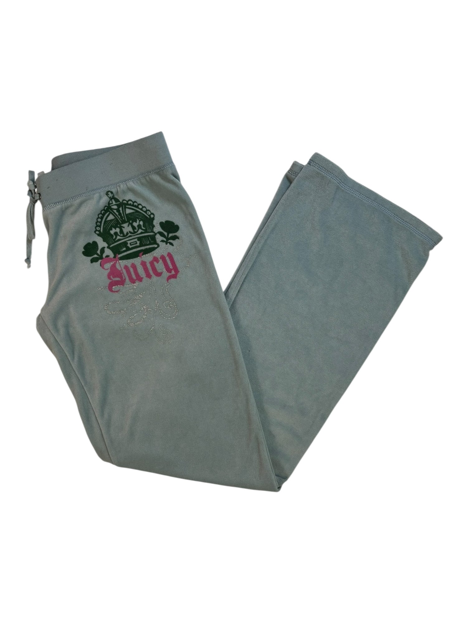 (S) Pastel Blue Crown Graphic Juicy Couture Pants