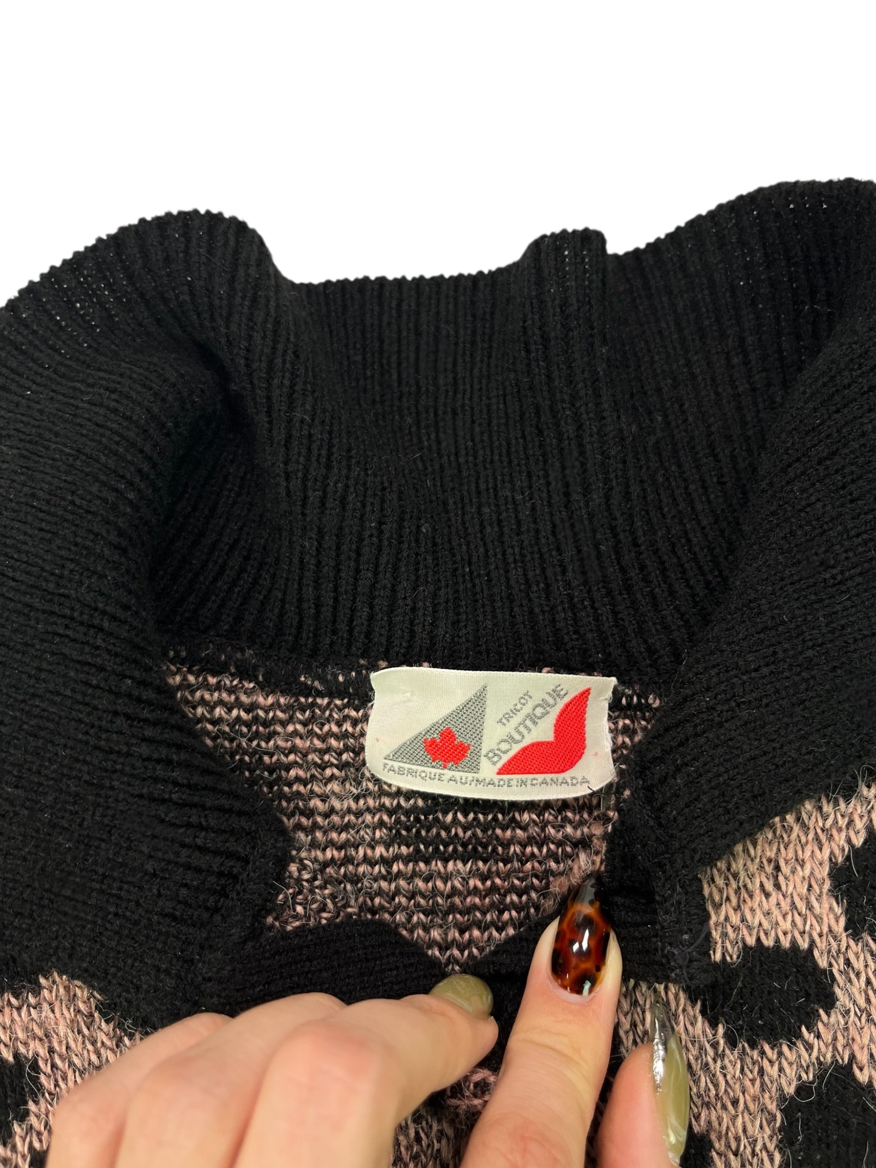 (M) Cheetah Print Tricot Boutique Collared Sweater