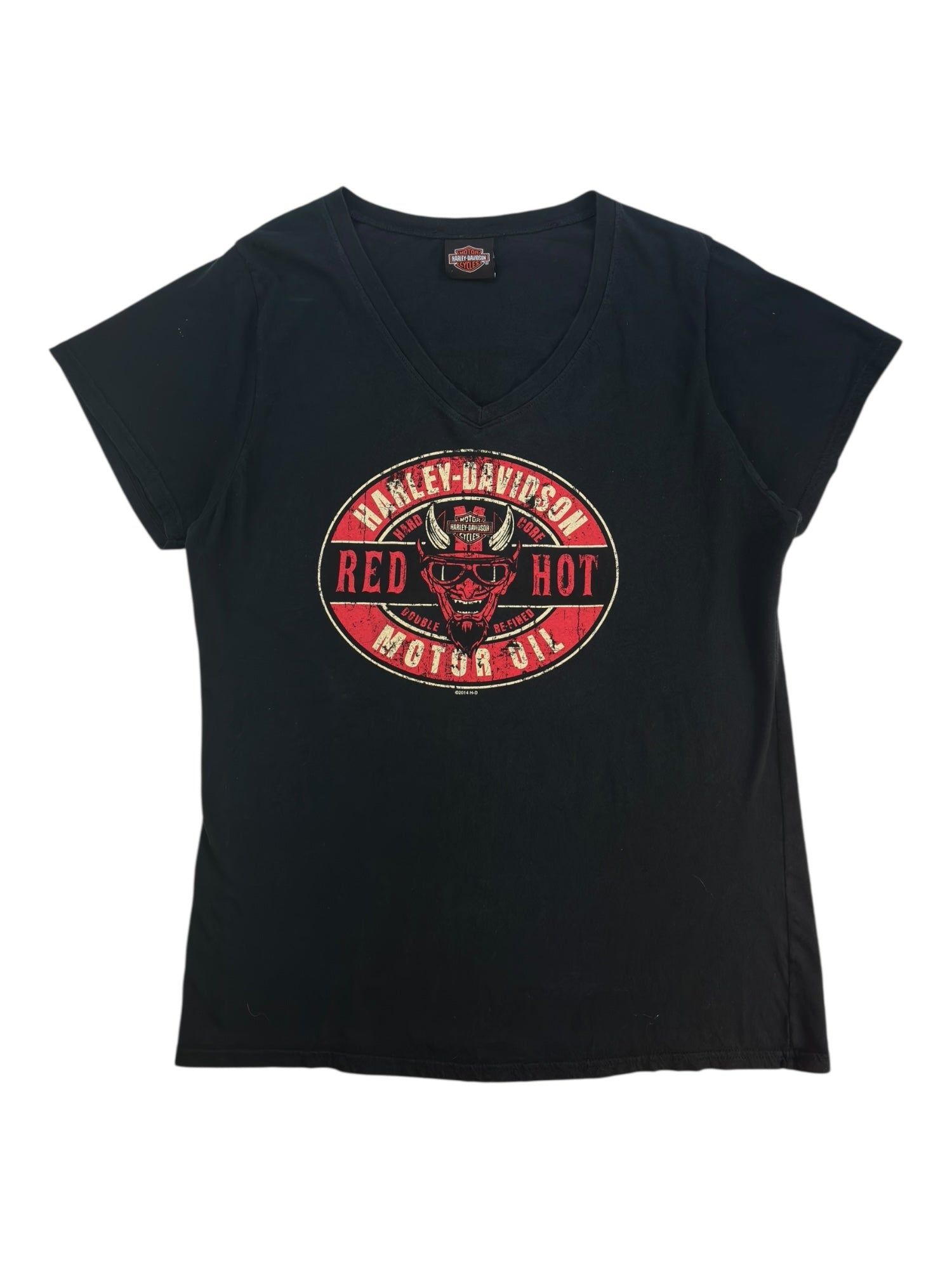 (L) Red Hot Motor Oil Harley Davidson Tee