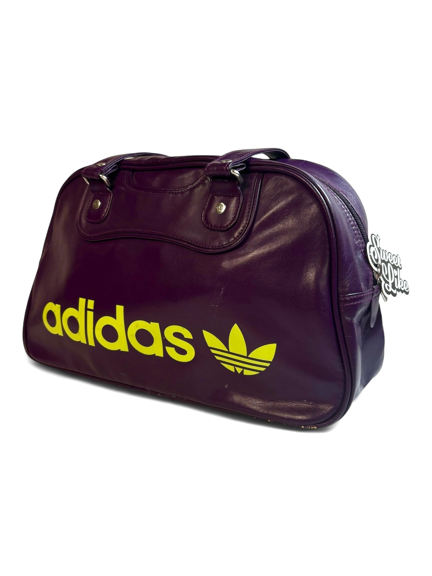 Rare Vintage Plum Adidas Pleather Mini Duffle Bag