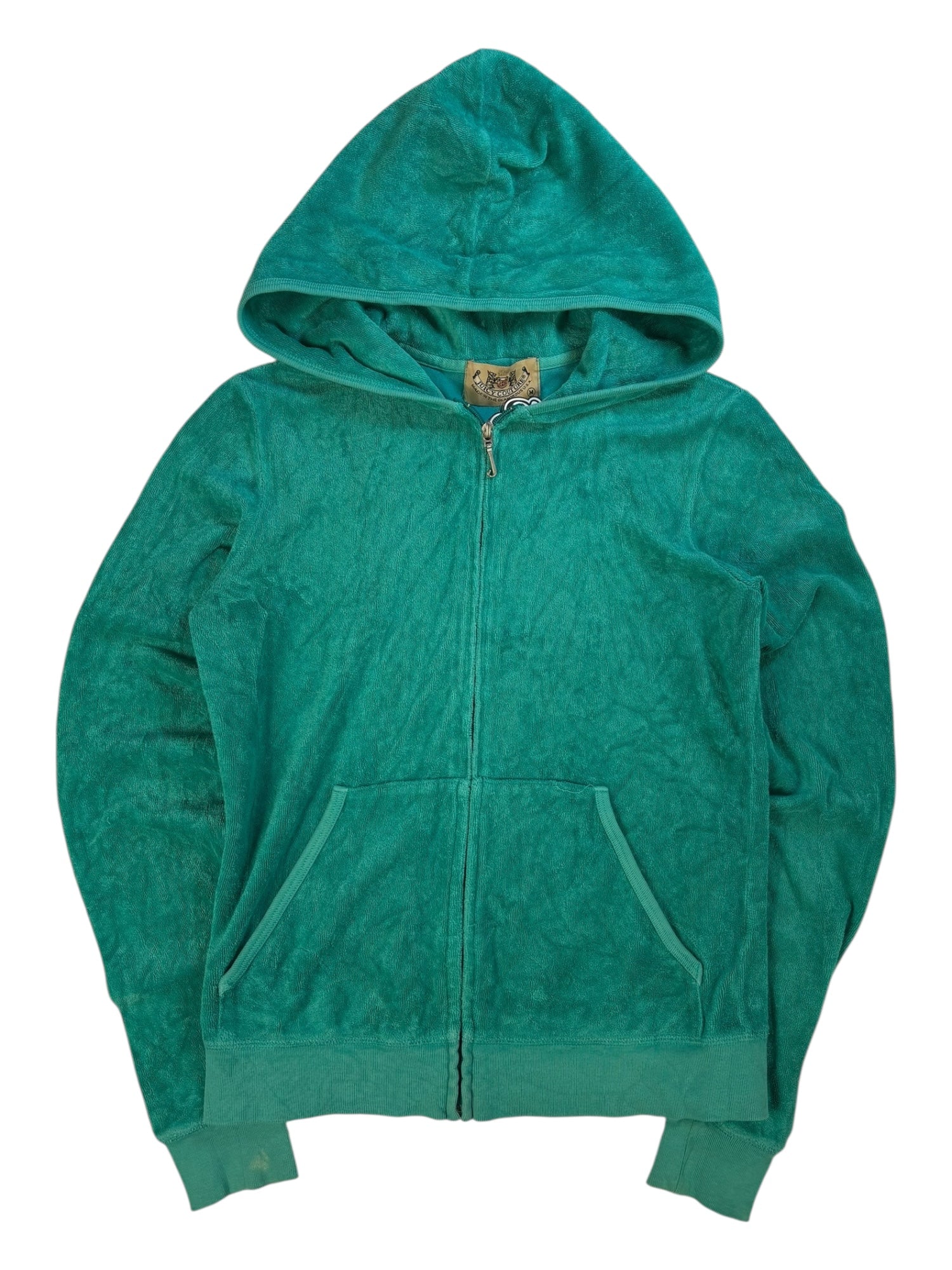 (M) Turquoise Juicy Couture Terry Cloth Zip-up Hoodie