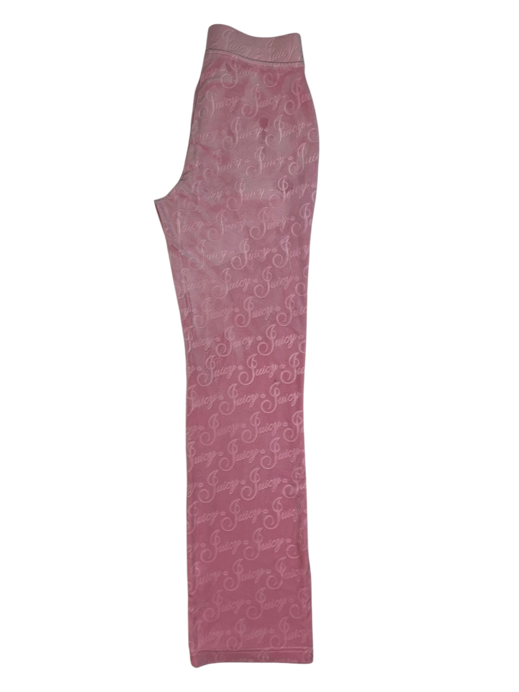 (XS) Light Pink Juicy Printed Juicy Couture Velour Pants