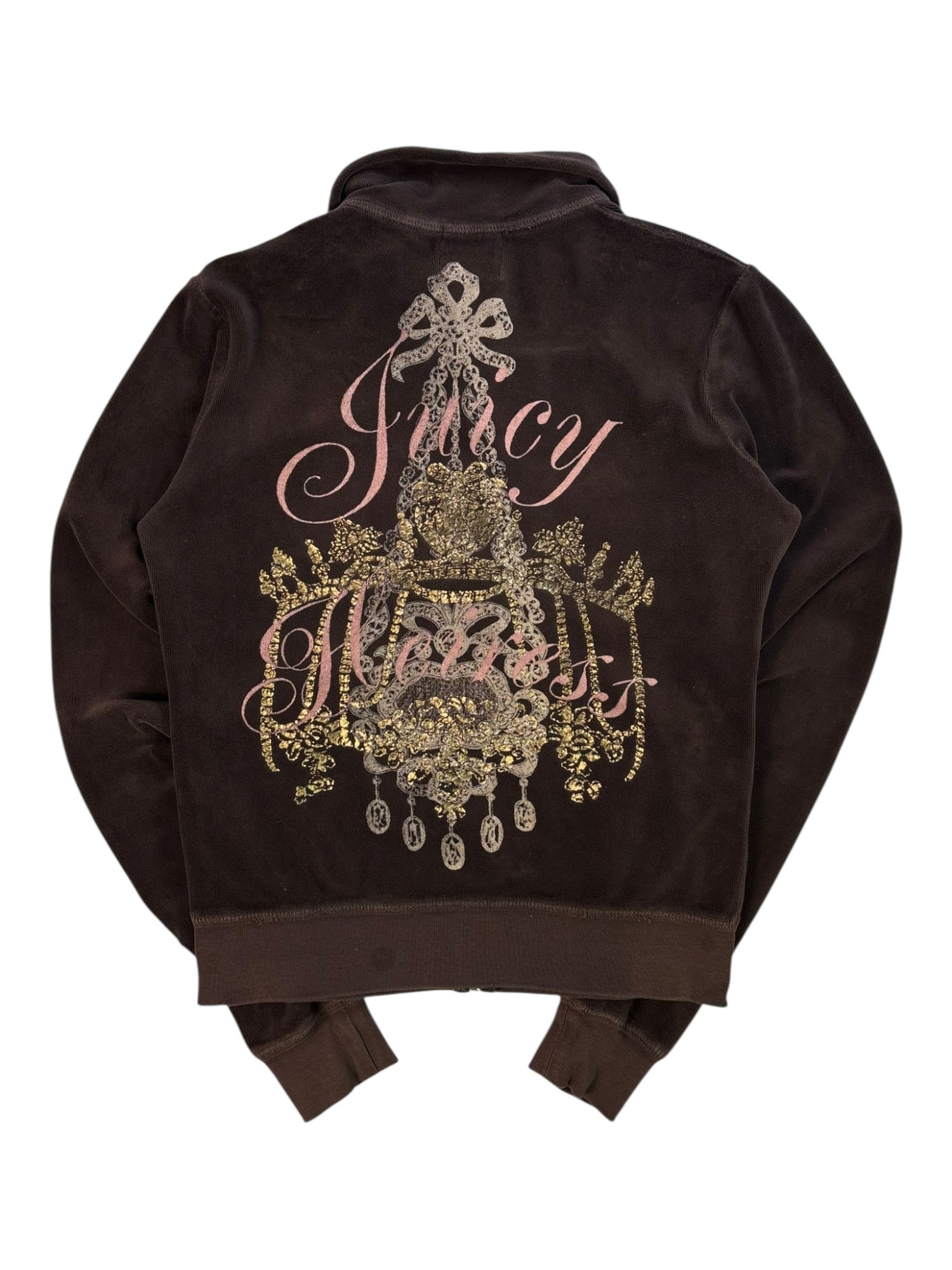 (S) Brown Juicy Couture Velour Zip-up Hoodie