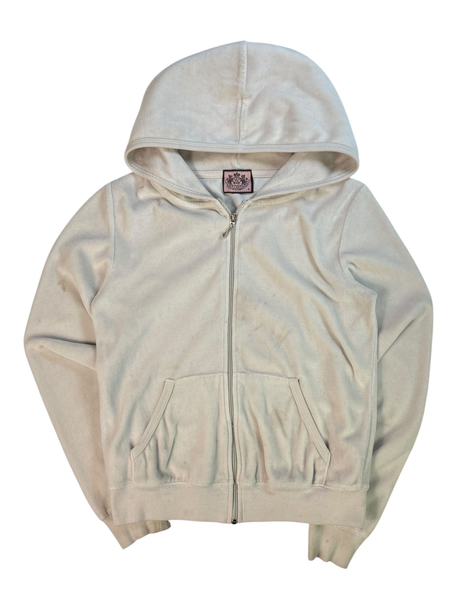 (S) White Embellished Juicy Couture Zip-up Hoodie