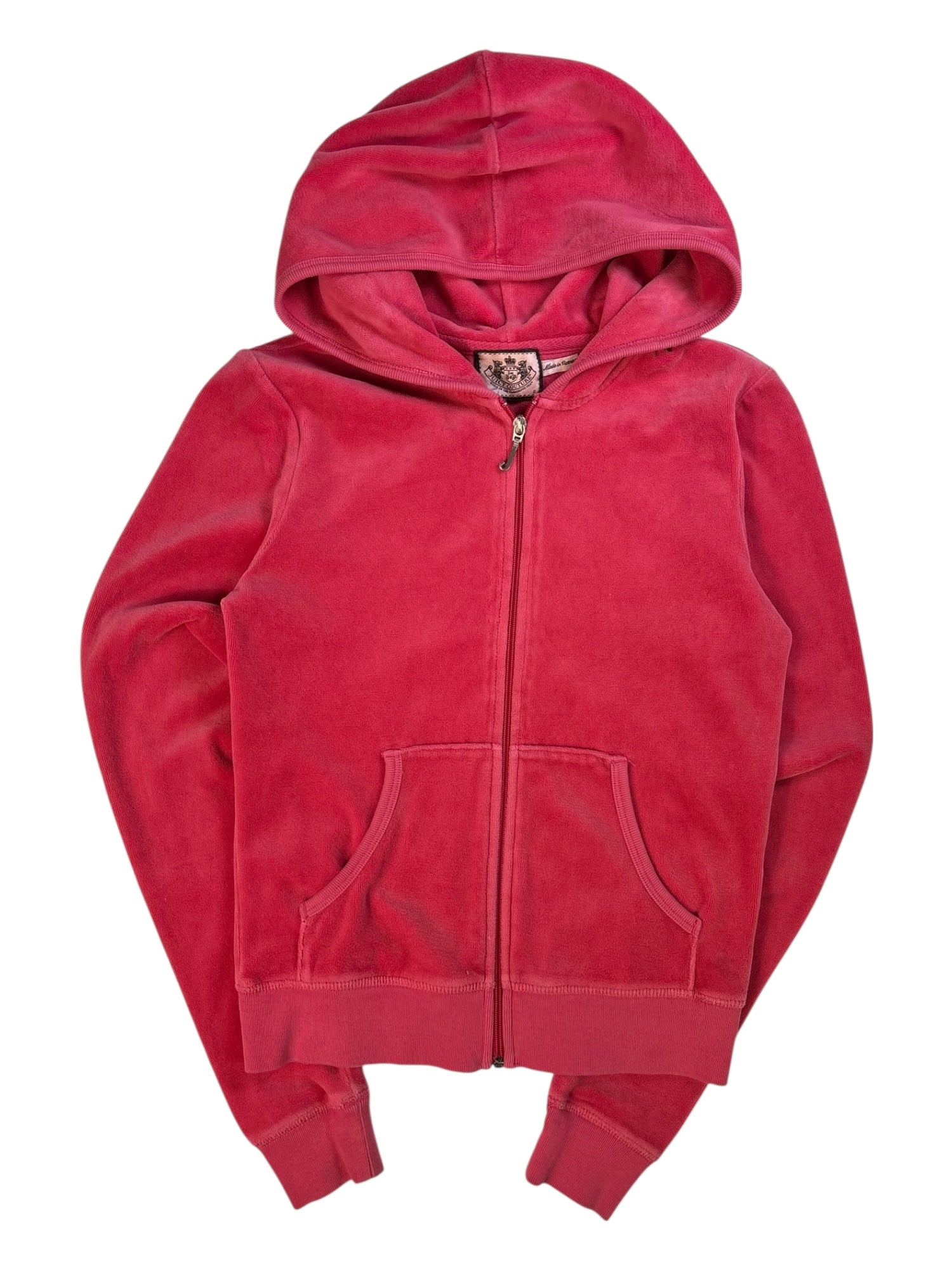 (S) Hot Pink Born Juicy Couture Velour Zip-up Hoodie