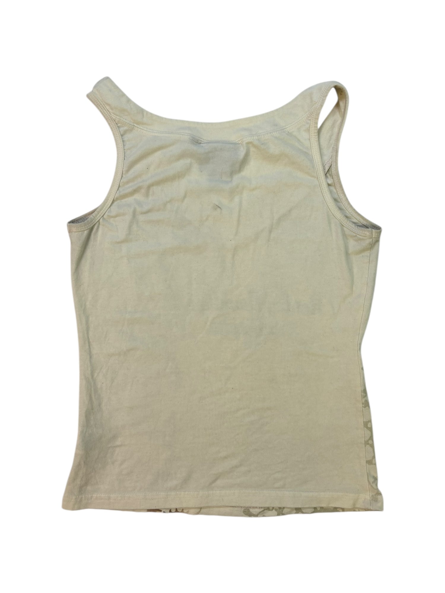 (S) Harley Davidson Beige Embellished Tank Top