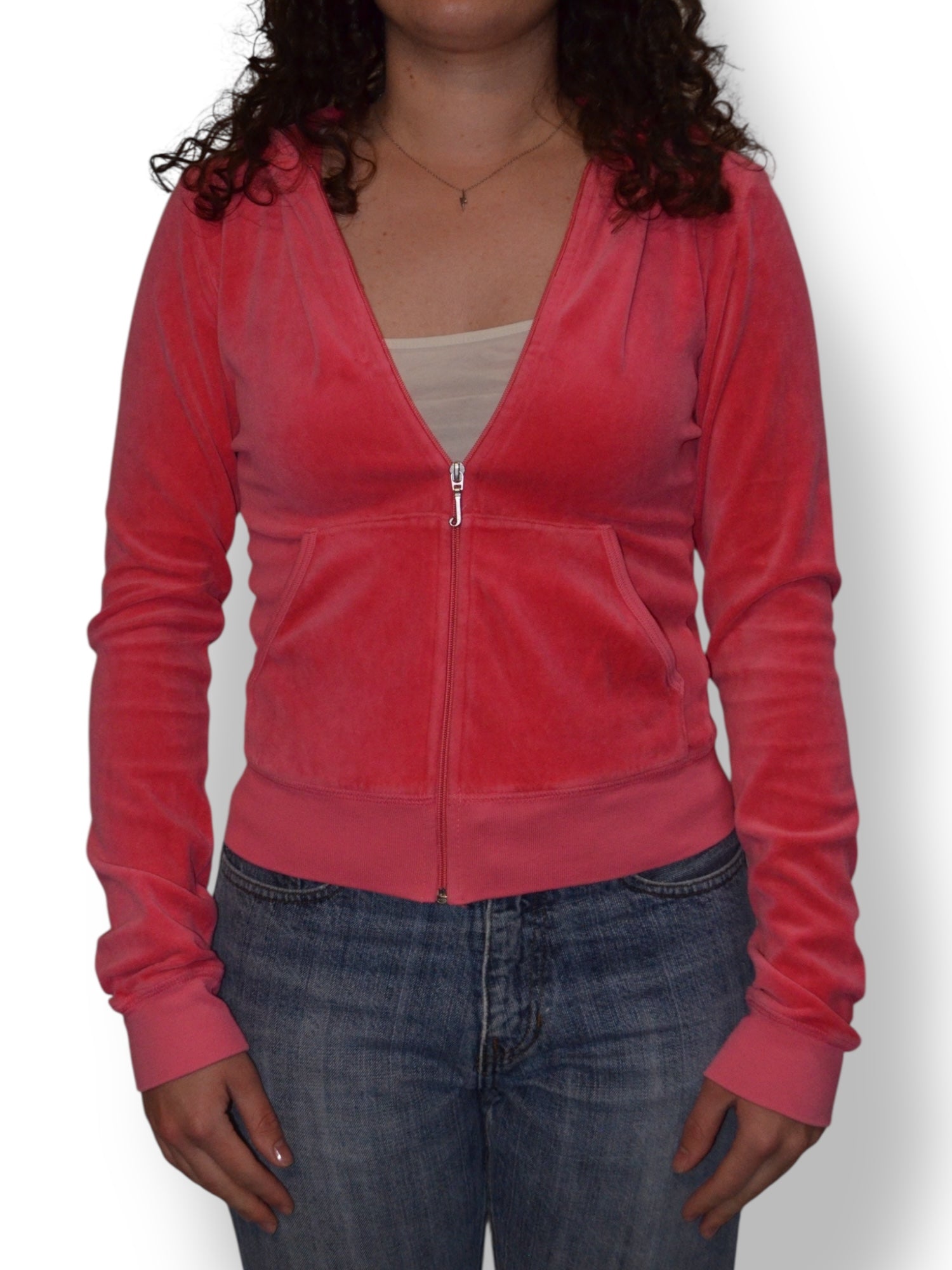 (S) Pink Juicy Couture Velour Zip Up Hoodie