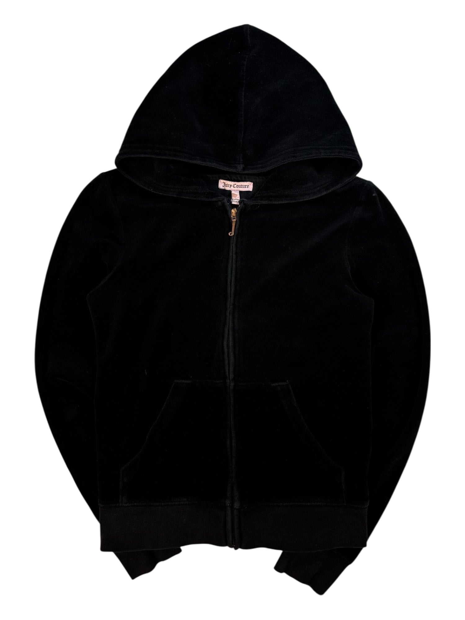 (XS/S) Black Embellished Juicy Couture Velour Zip-up Hoodie